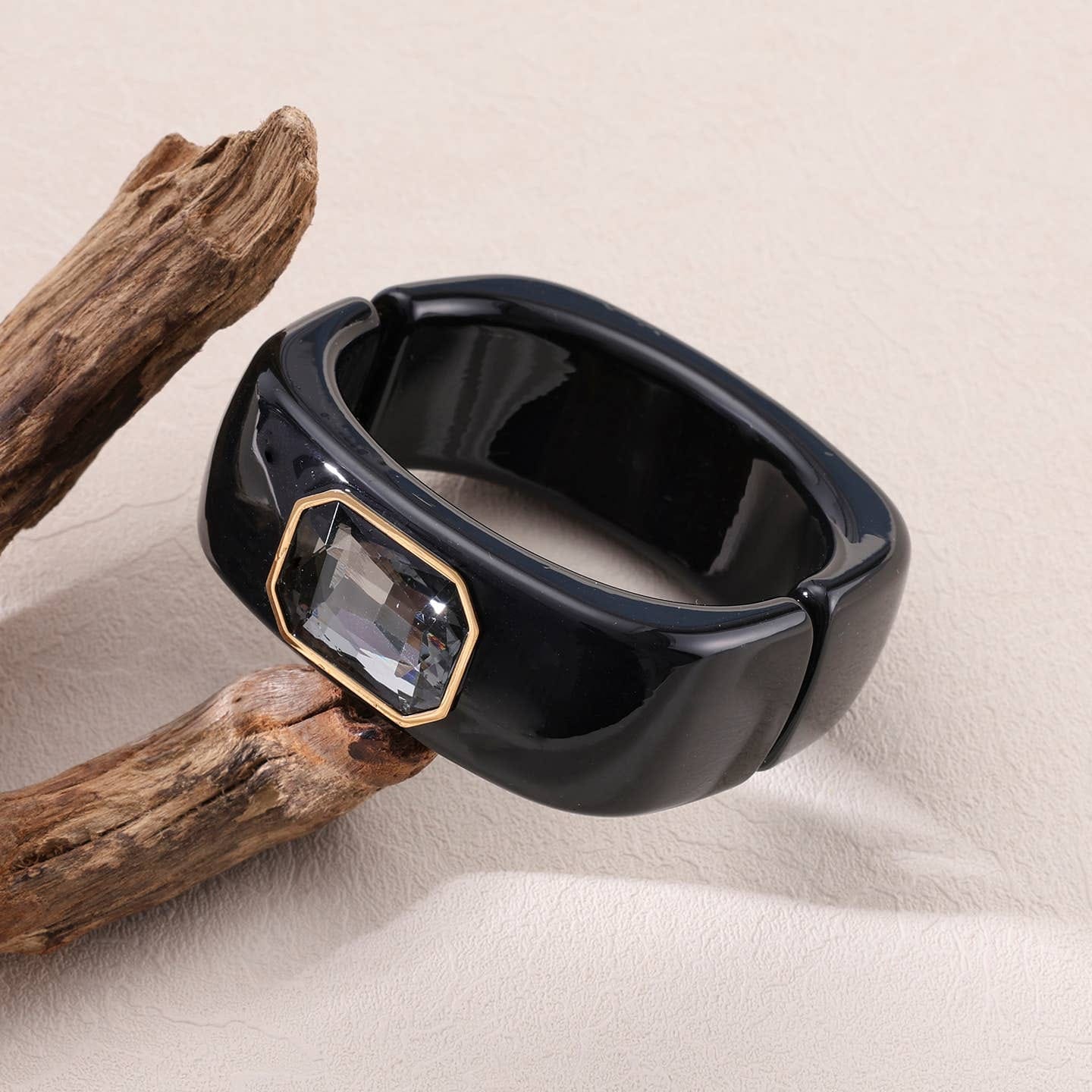 Bracelet jonc femme noir