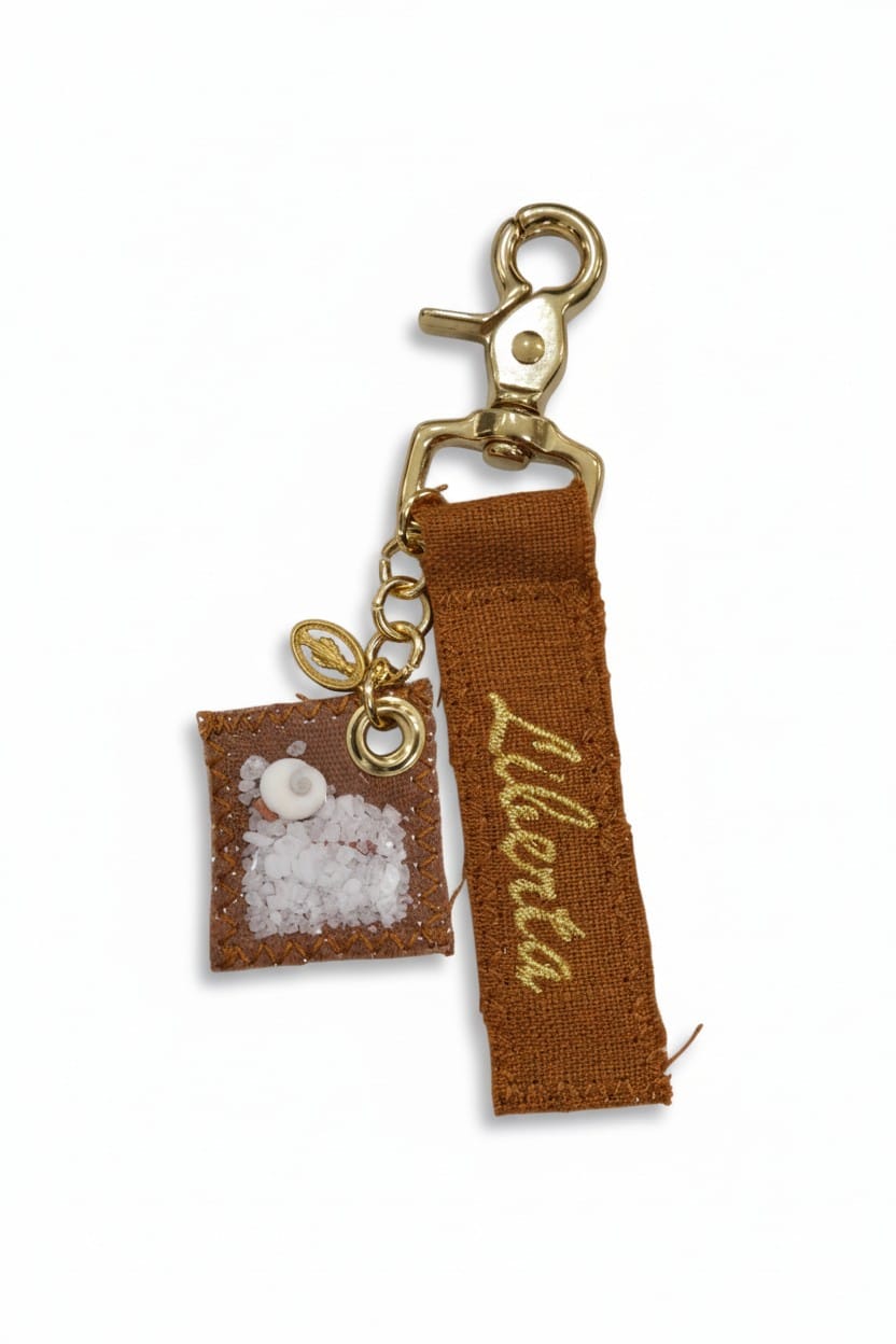 Porte clef porte bonheur talisman sel corail