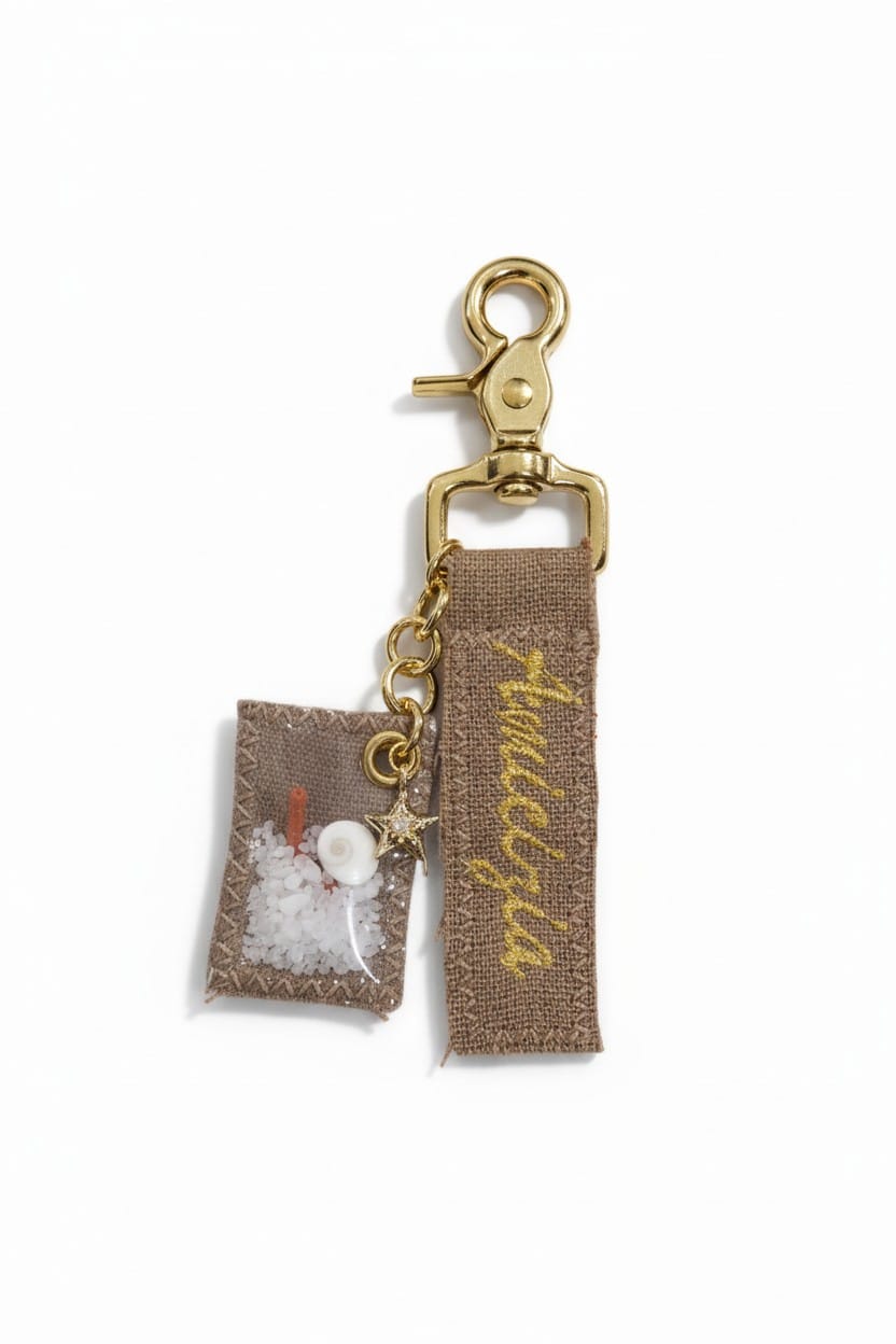 Porte clef porte bonheur talisman œil de Sainte-Lucie