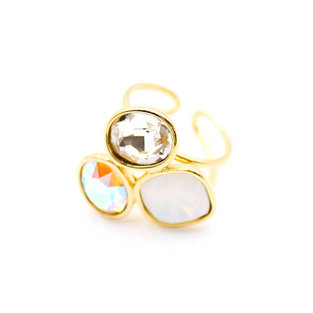 Bijoux Fantaisie Prix Bague Opale Bague Opale - Couronne de Lumière, Argent 925