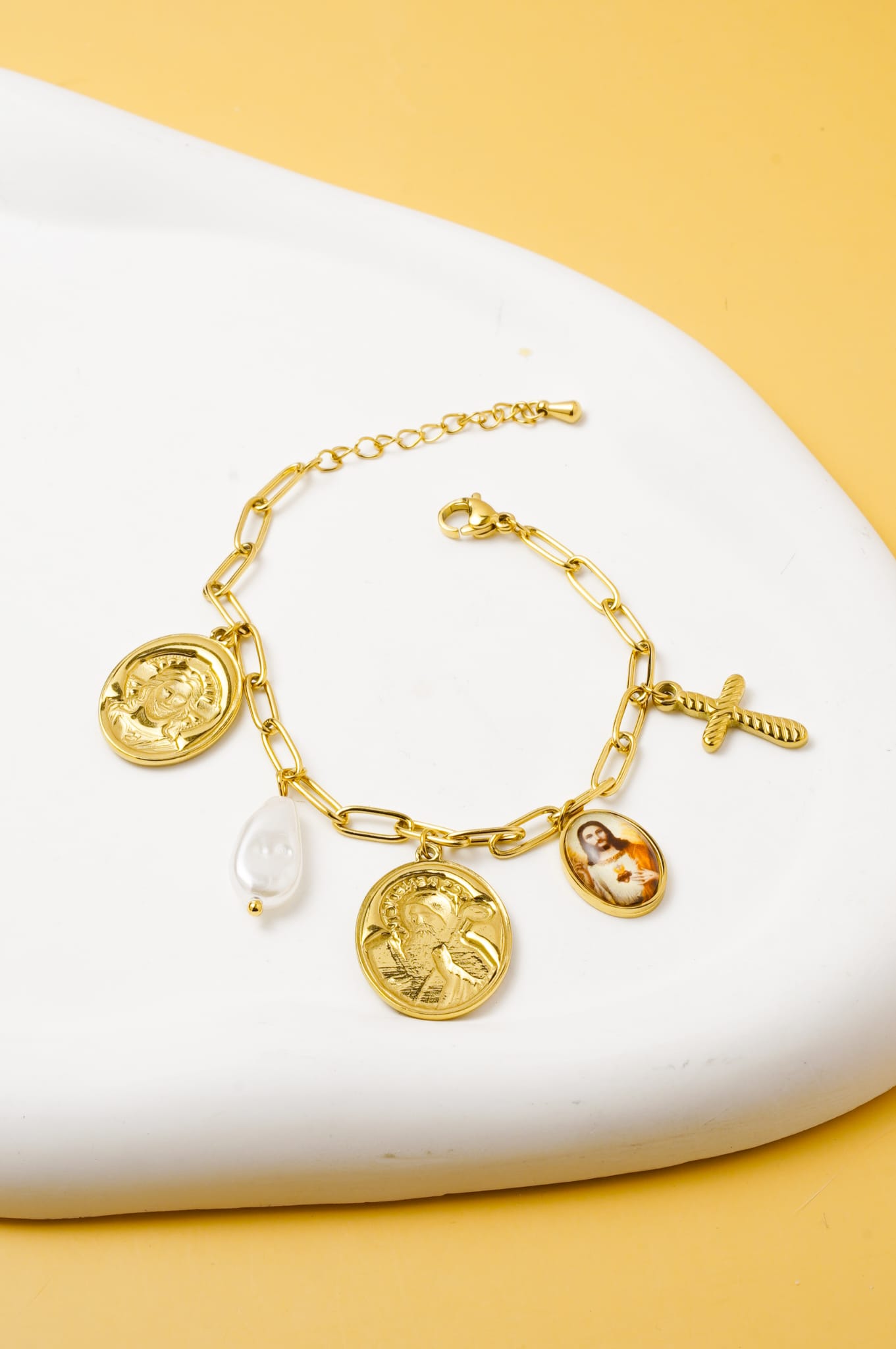 Magnifique Bracelet Gourmette Femme  En Acier Inoxydable