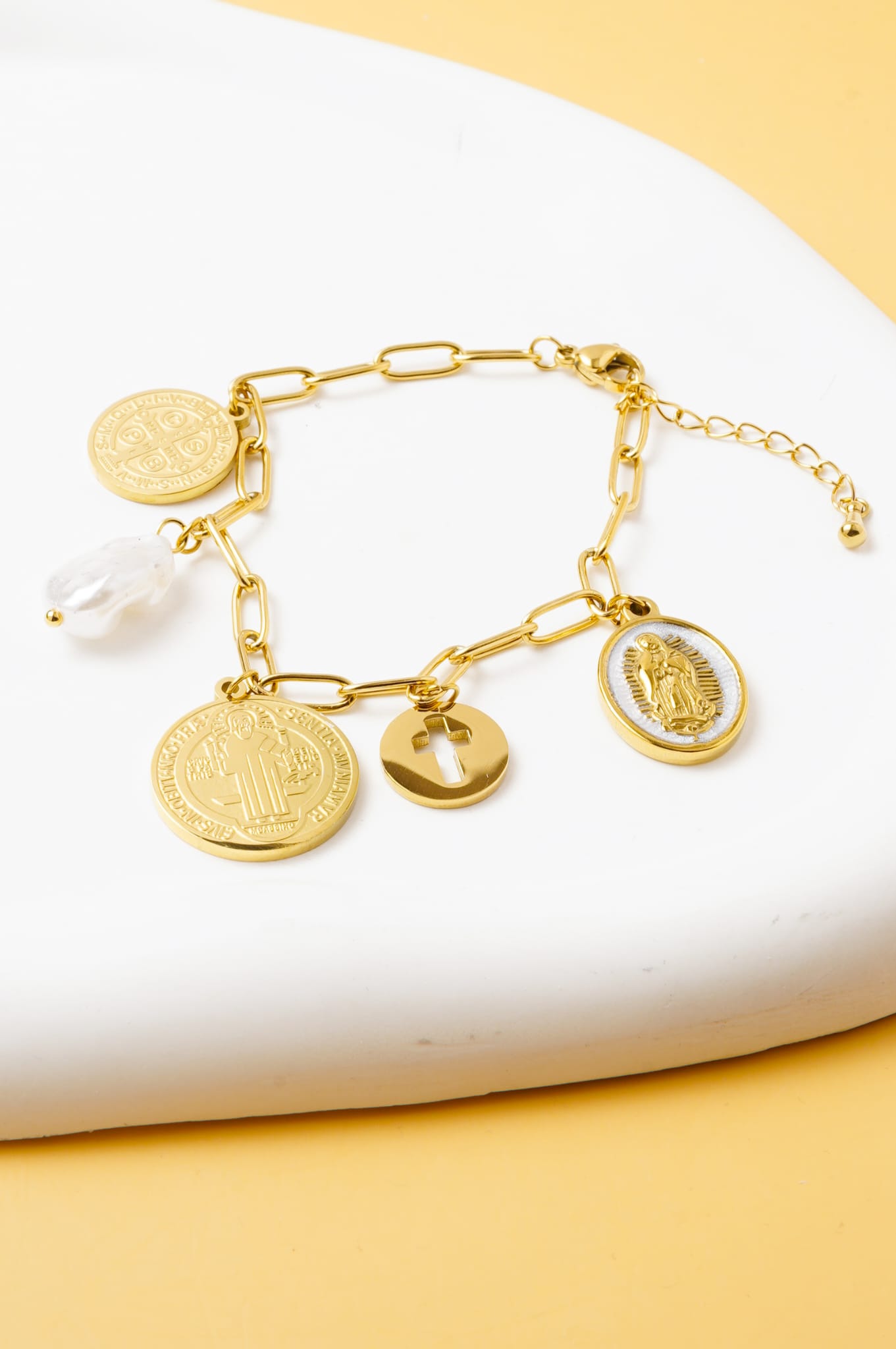 Bracelet religieux Gourmette Femme en Acier Inoxydable