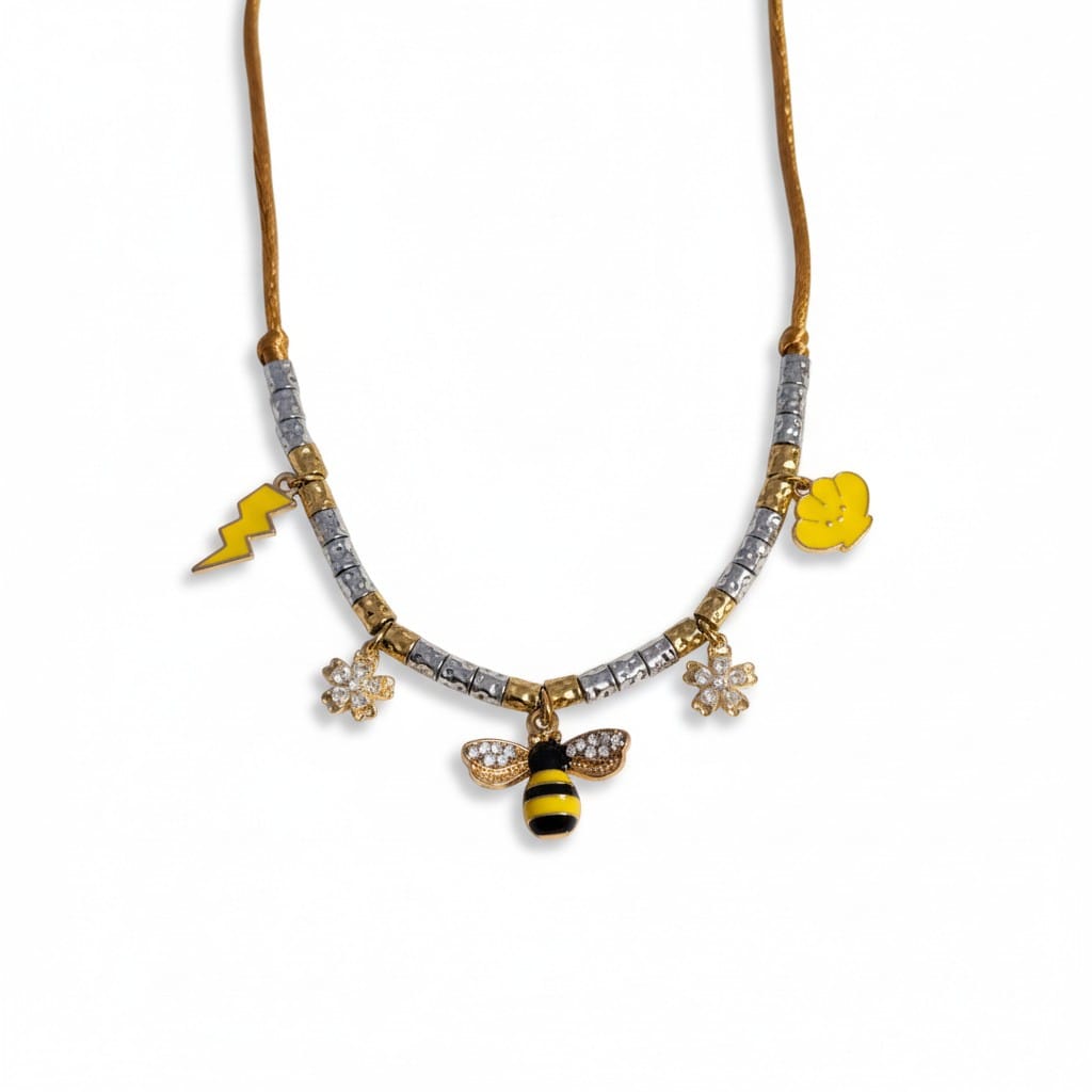 Bijou Grigri de Protection abeille Femme jaune