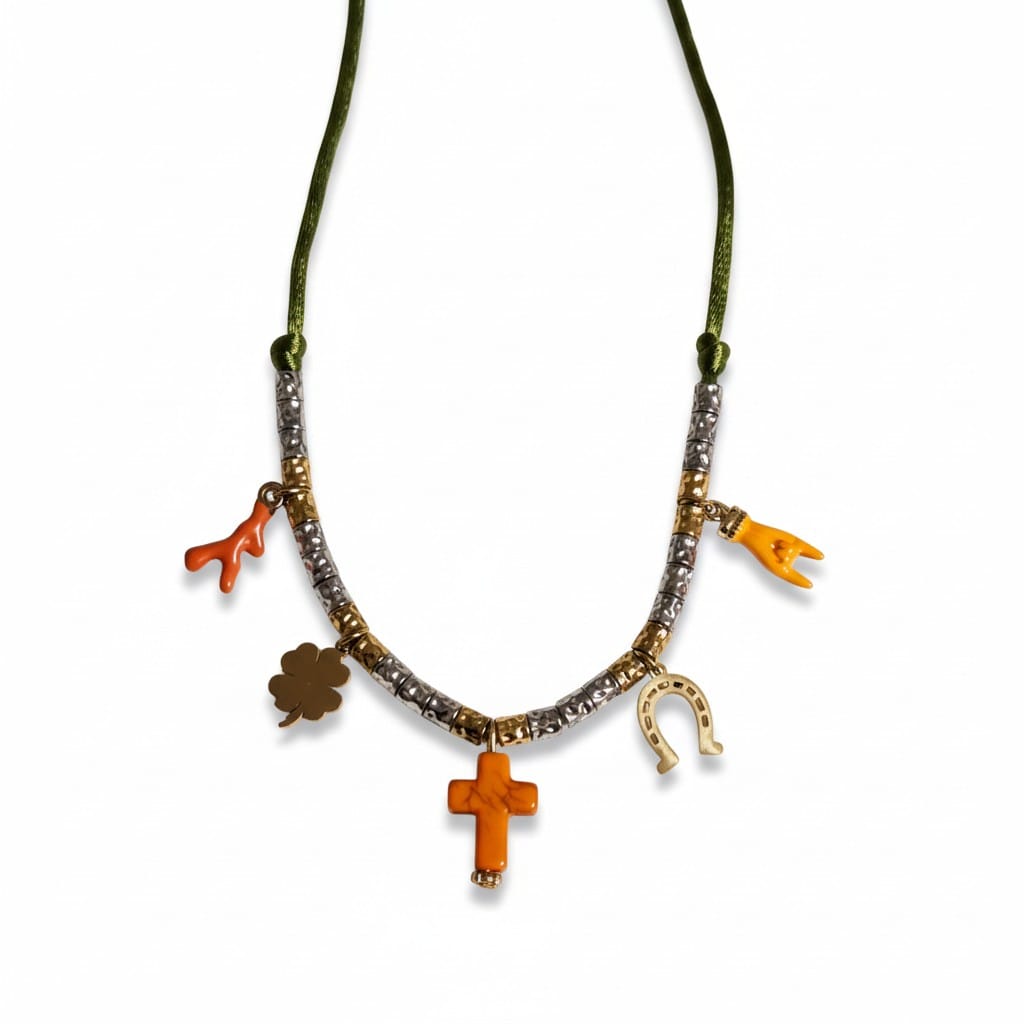 Collier Femme Porte-Bonheur Multi-Breloques