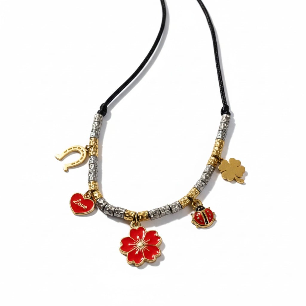 Collier femme Pluie de Breloques Porte-Bonheur