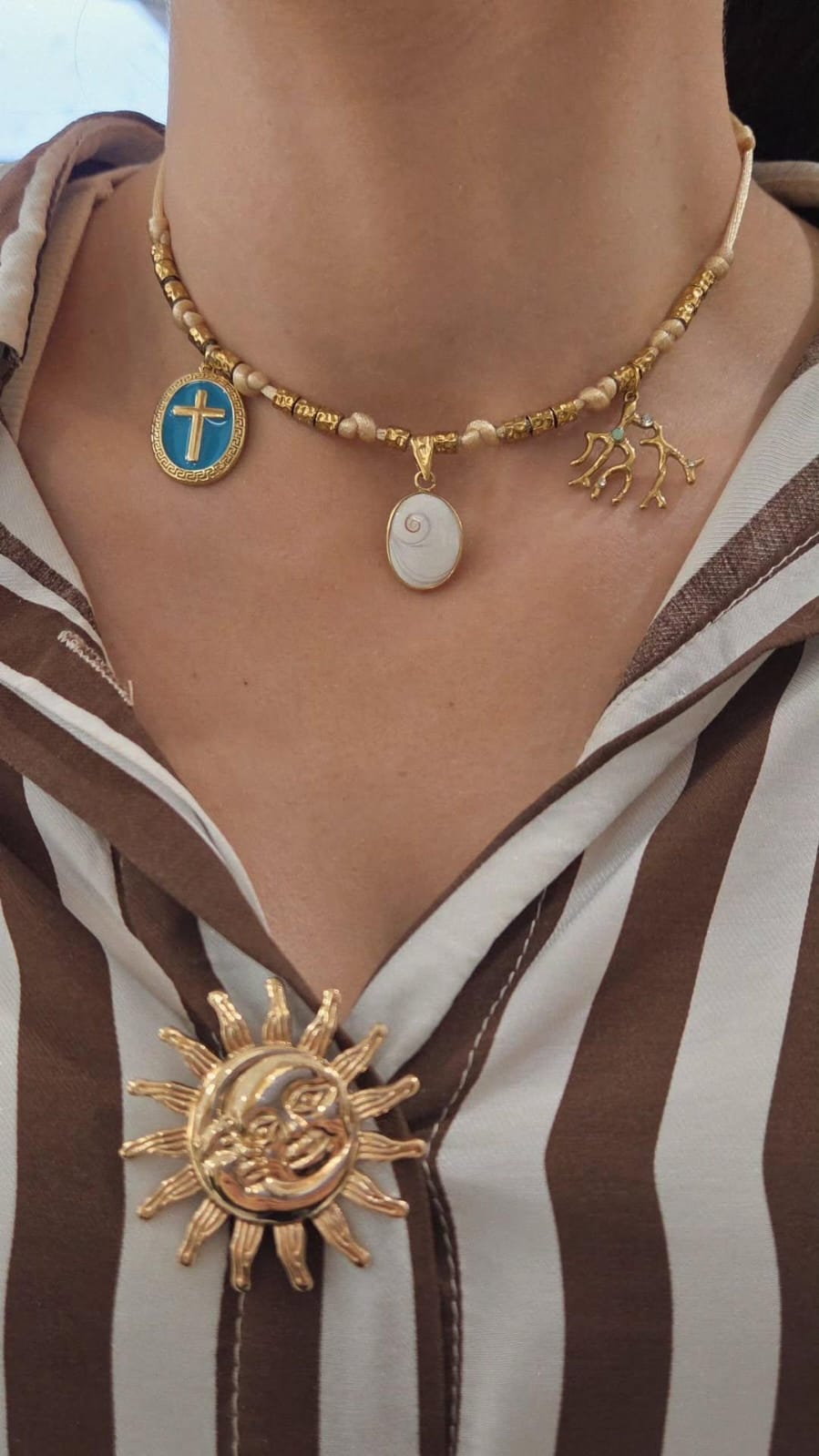Collier Breloques femme avec oeil de sainte lucie