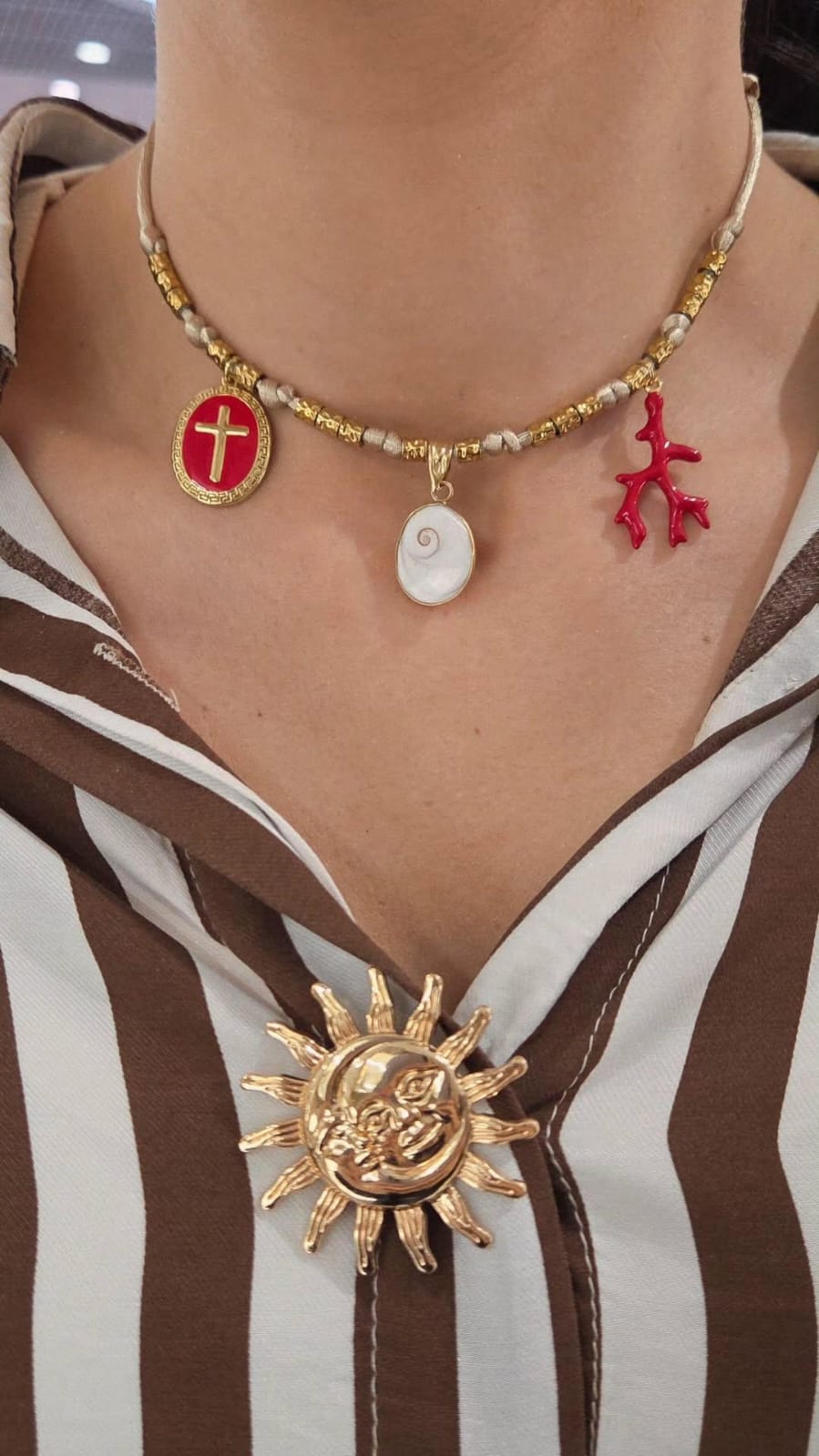 Collier oeil de sainte lucie breloque femme