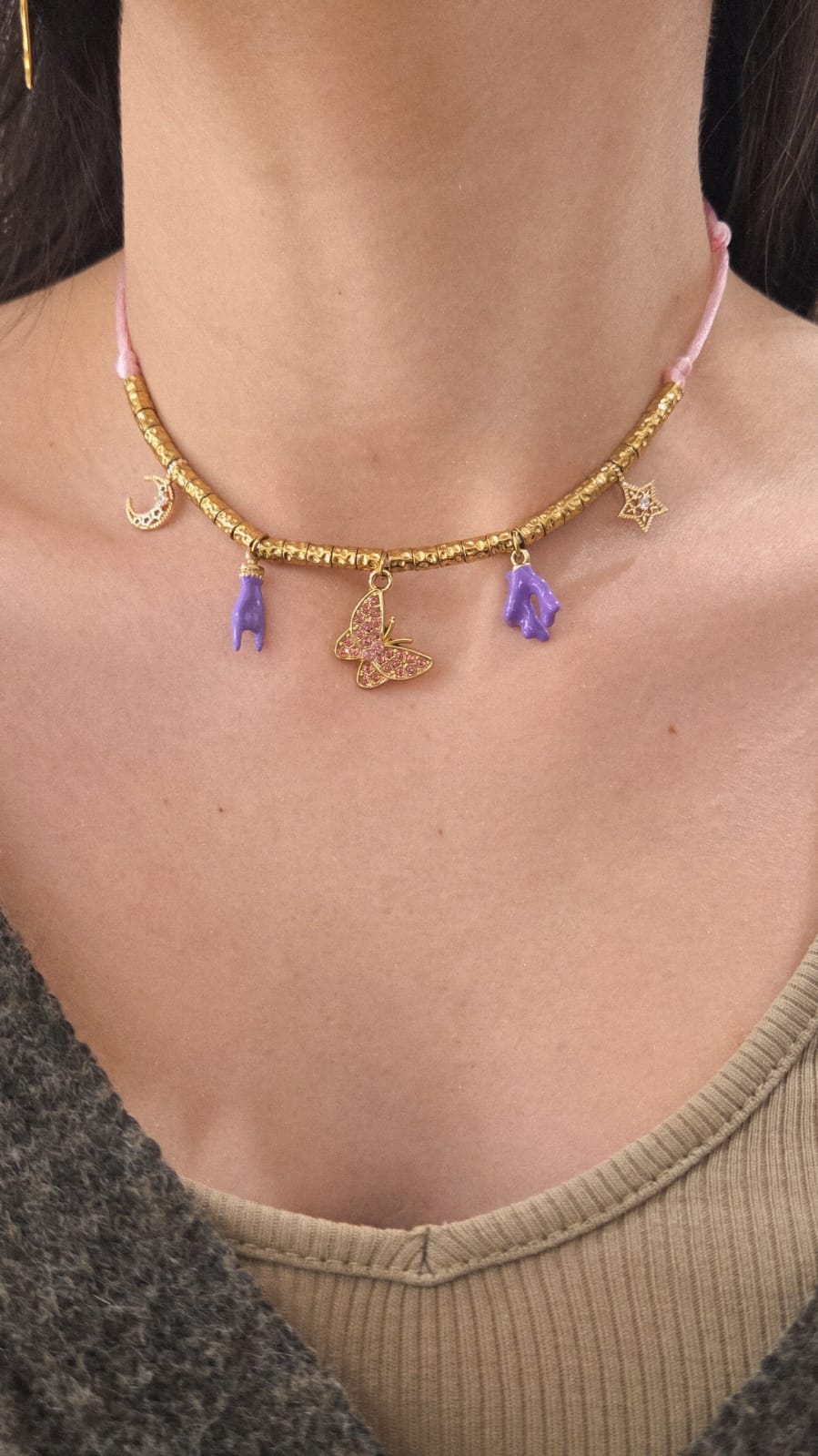 collier femme grigri breloque symbolique