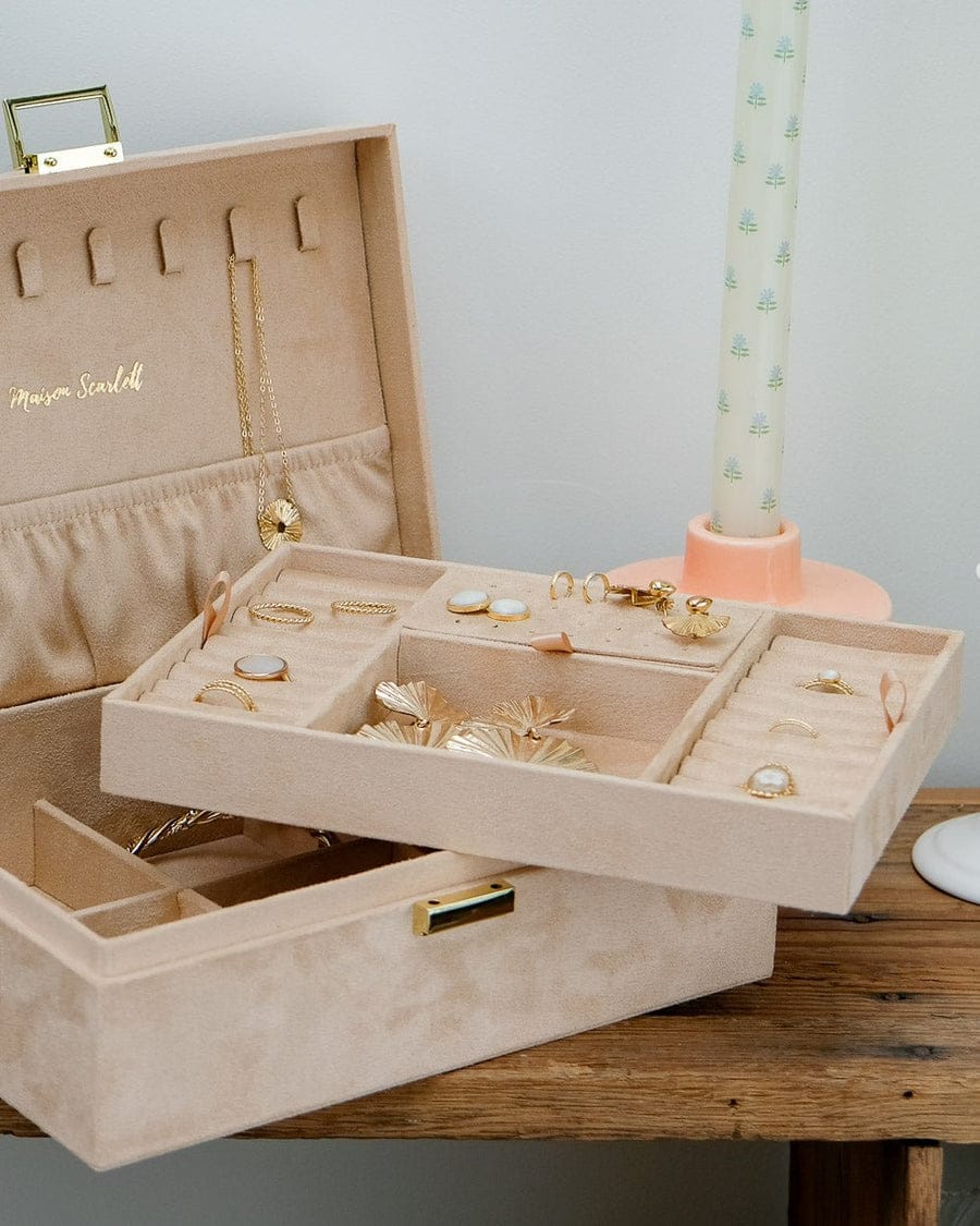 boîte à bijoux en velours pour femme