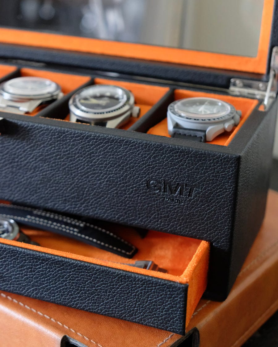 boîte à montres 5 emplacements homme noir