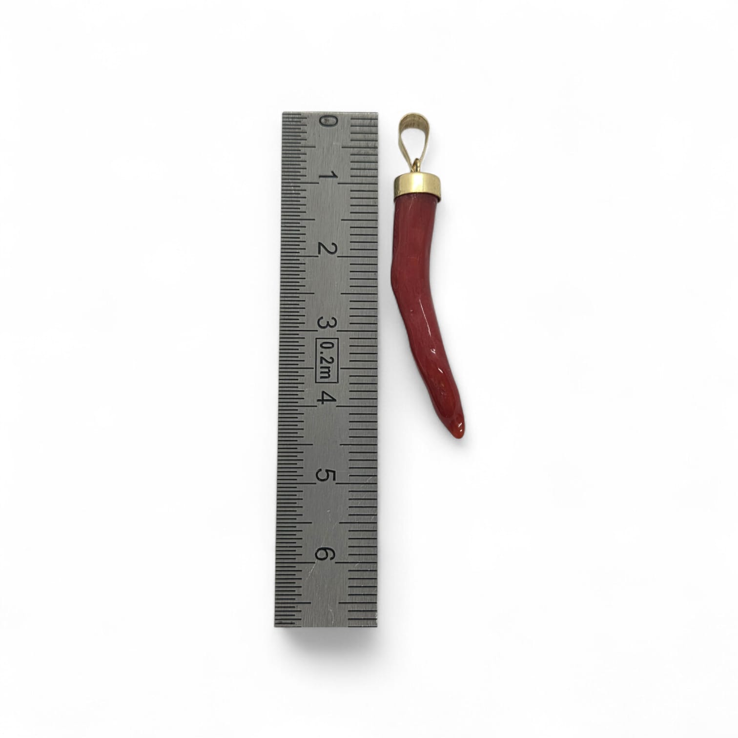 Pendentif corne dabondance corail rouge corse et Or 750