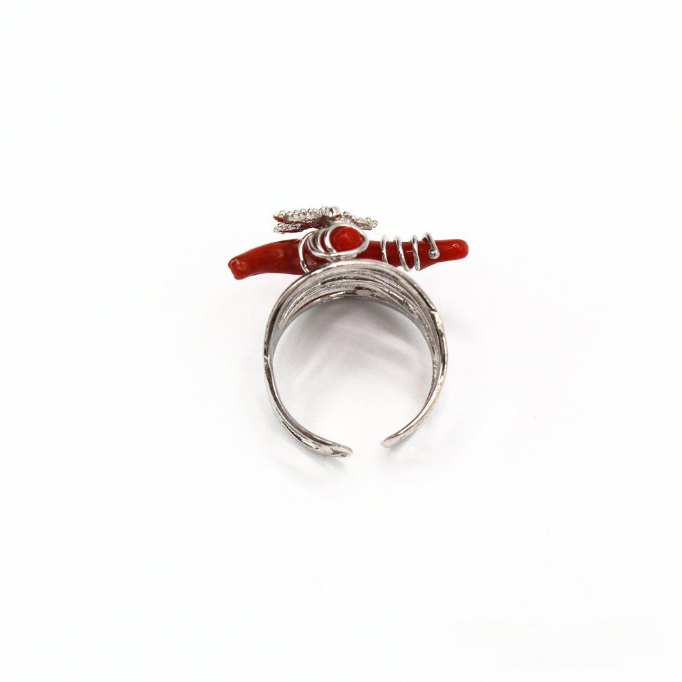 bague reglable corail