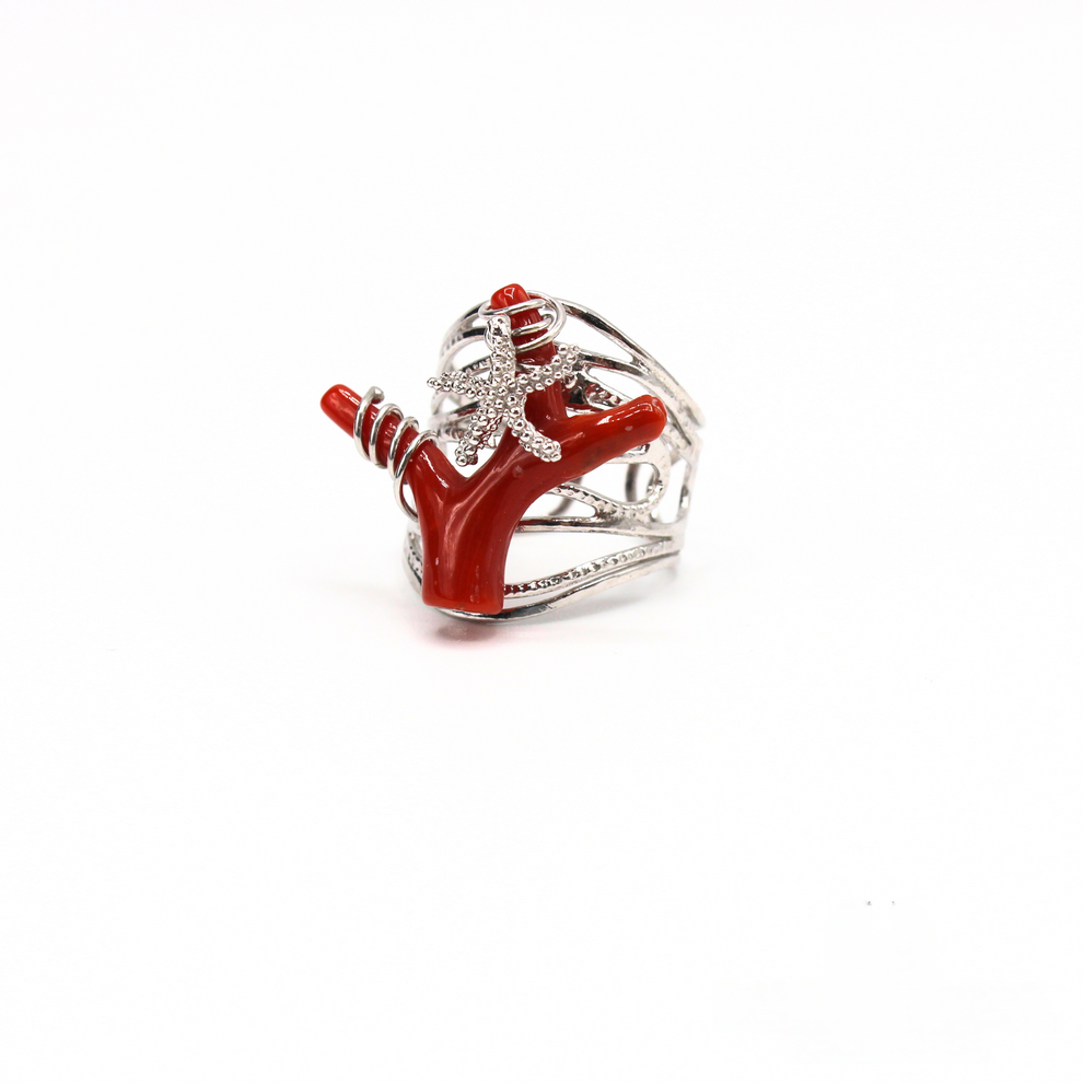 bague etoile corail