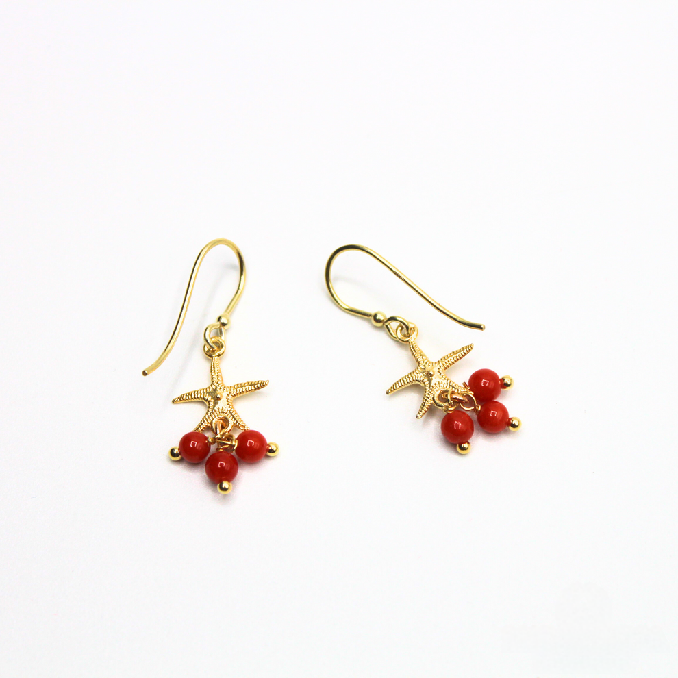 Boucles d'oreilles corail véritable - France