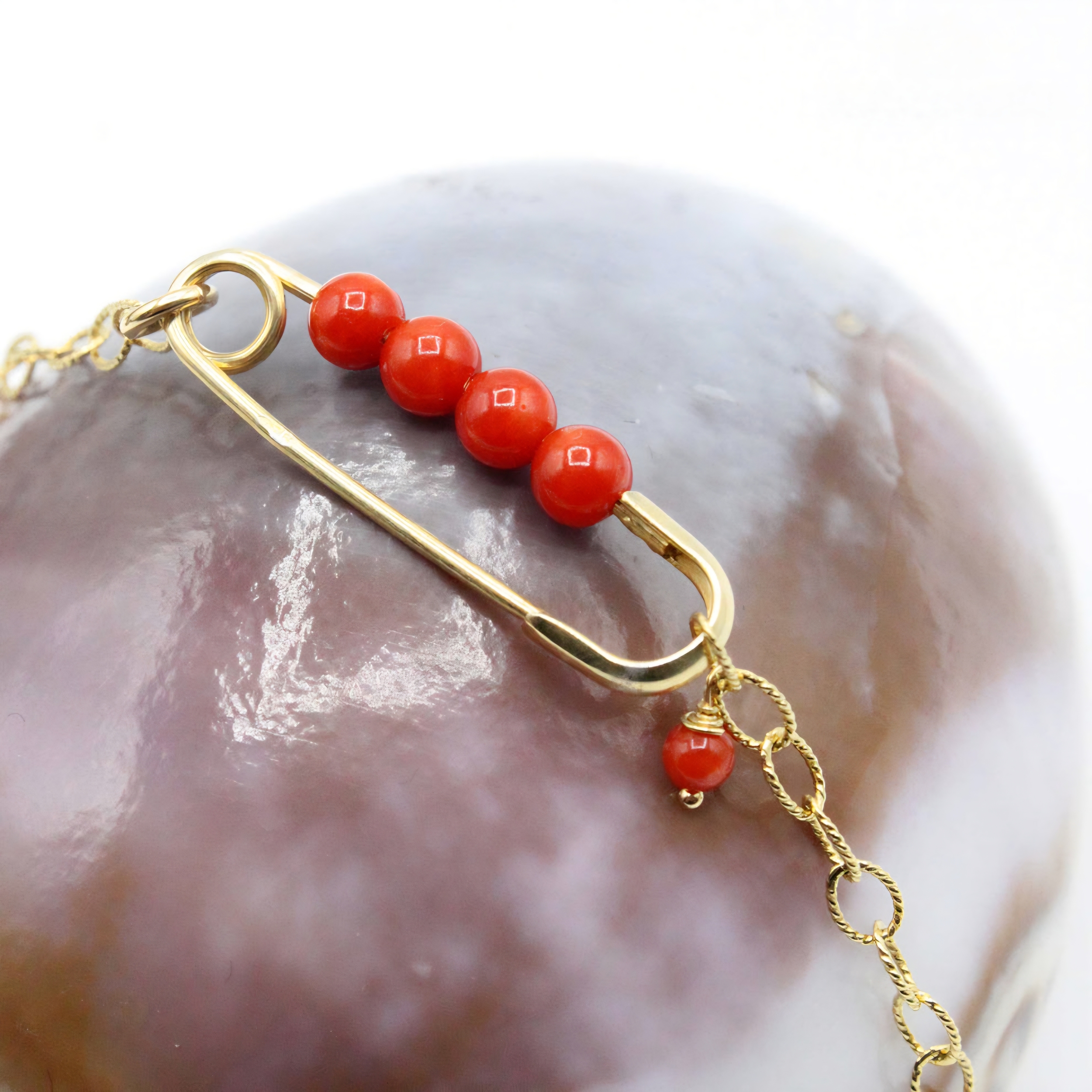 bracelet perle de corail