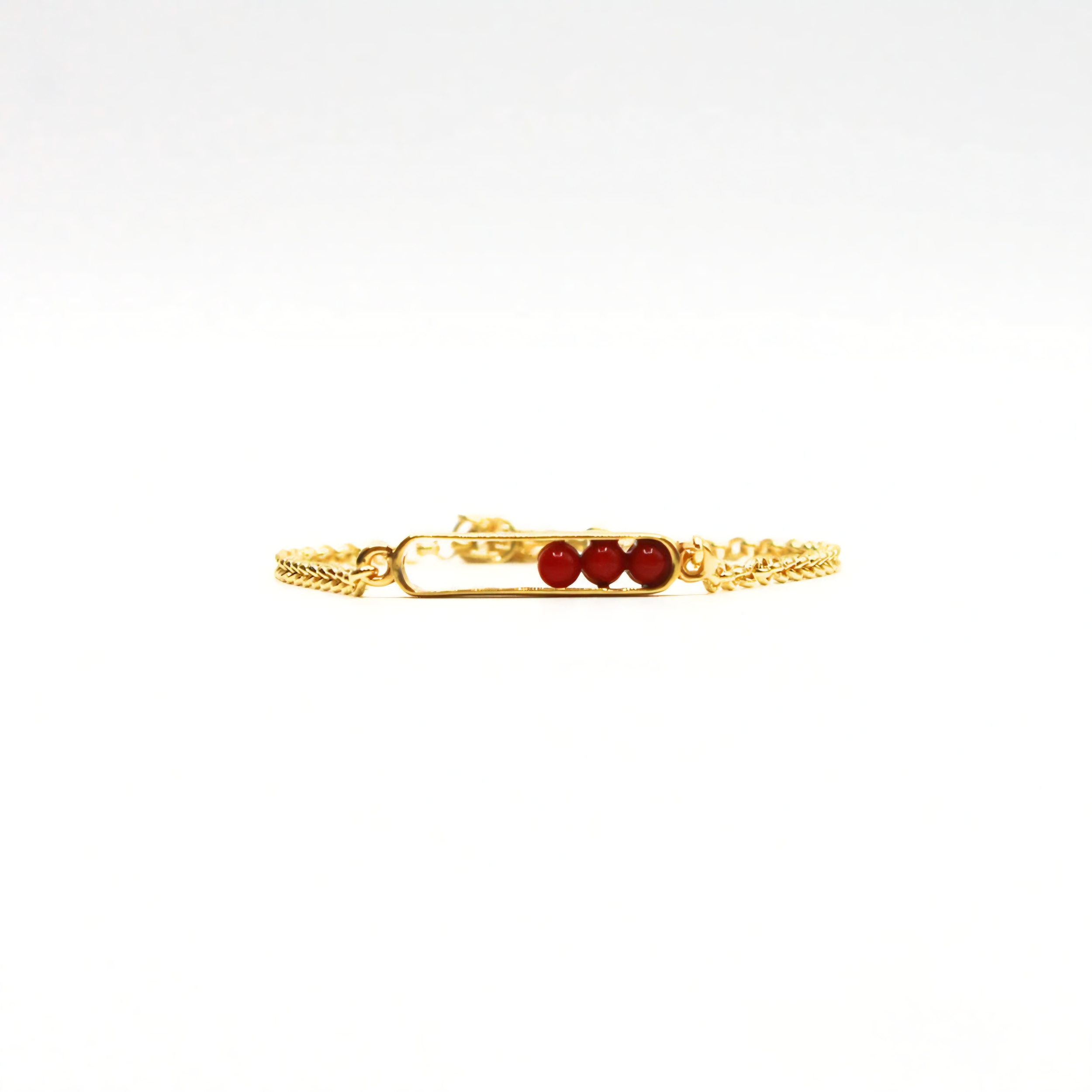 bracelet femme 3 boules en corail