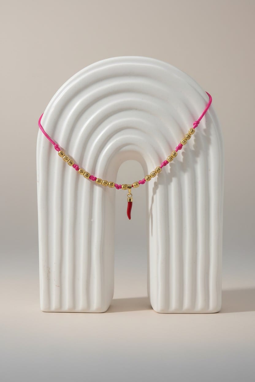 Collier enfant en corail avec corne