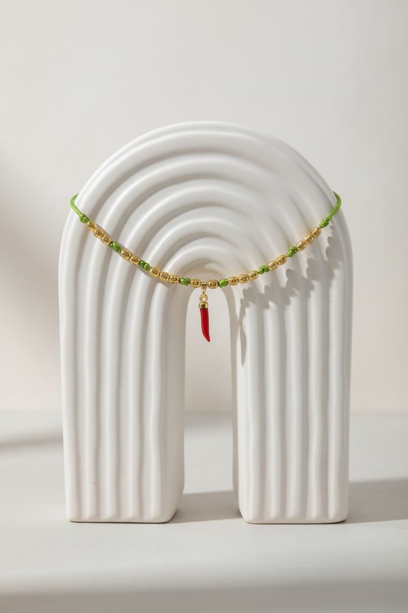 Collier enfant doré en véritable corail rouge corse