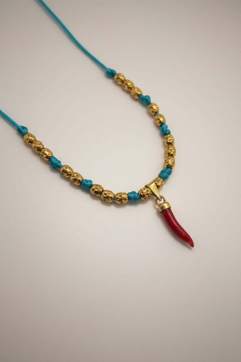 collier enfant corne corail rouge