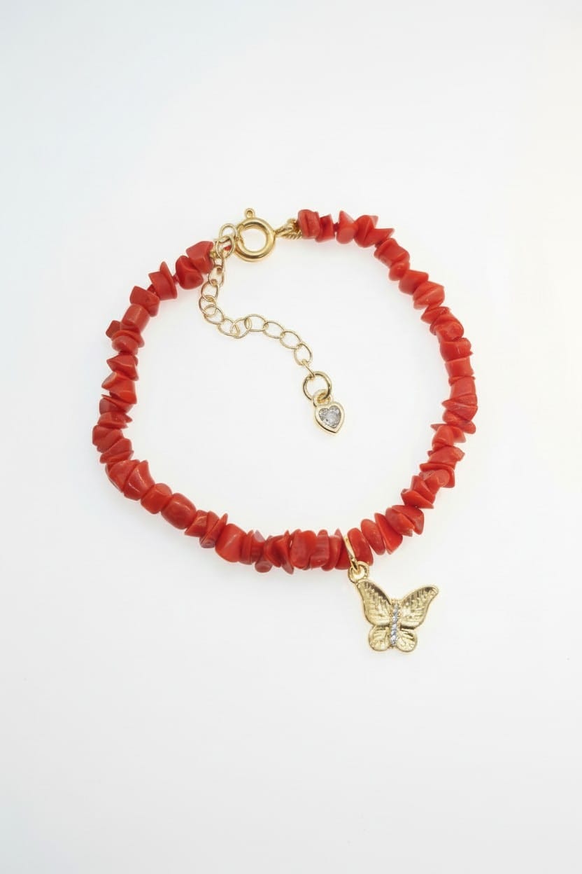 Bracelet enfant en corail rouge corse