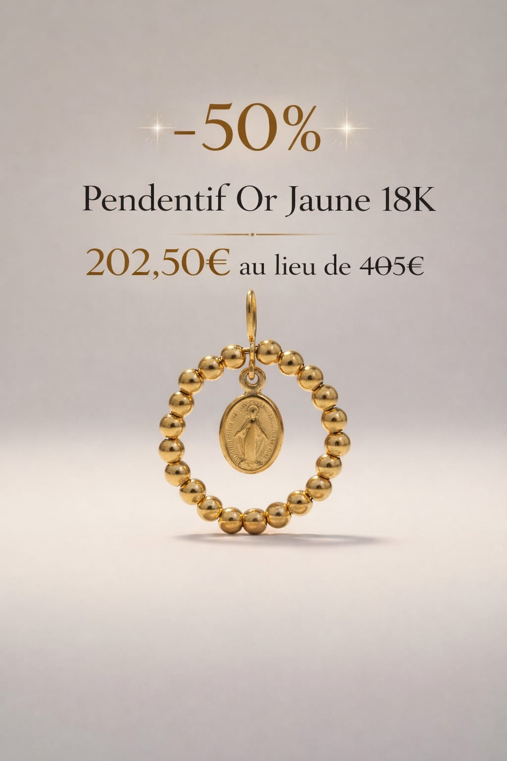 Pendentif Femme Or jaune 18 K religieux