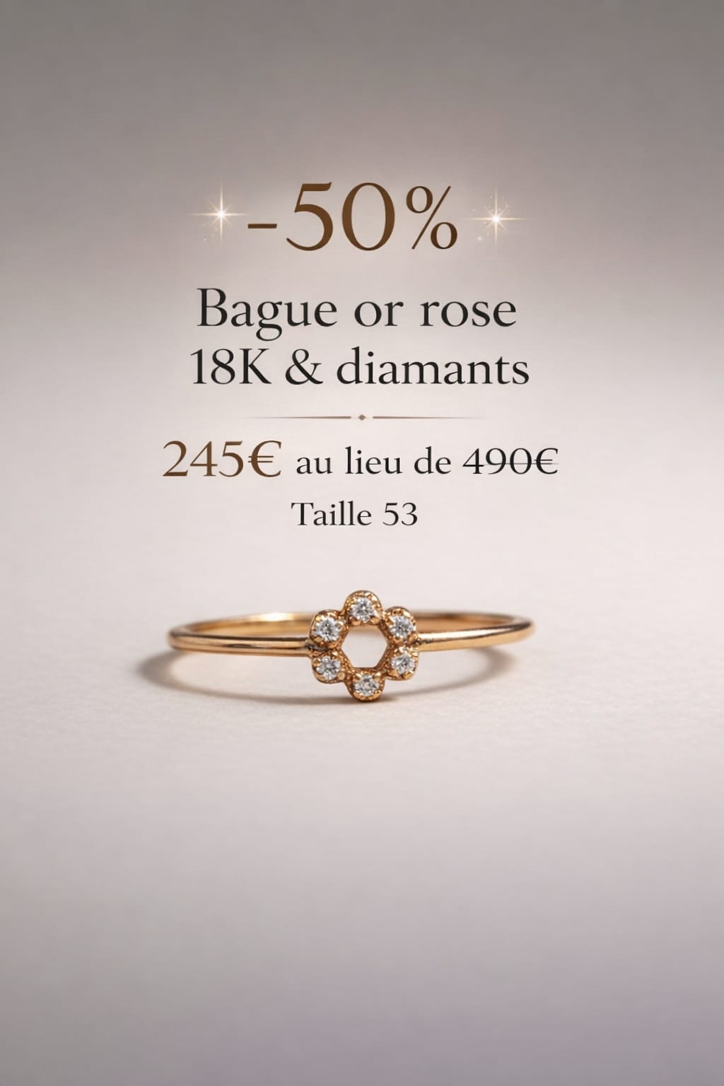 Bague femme Or Rose 18K et diamants