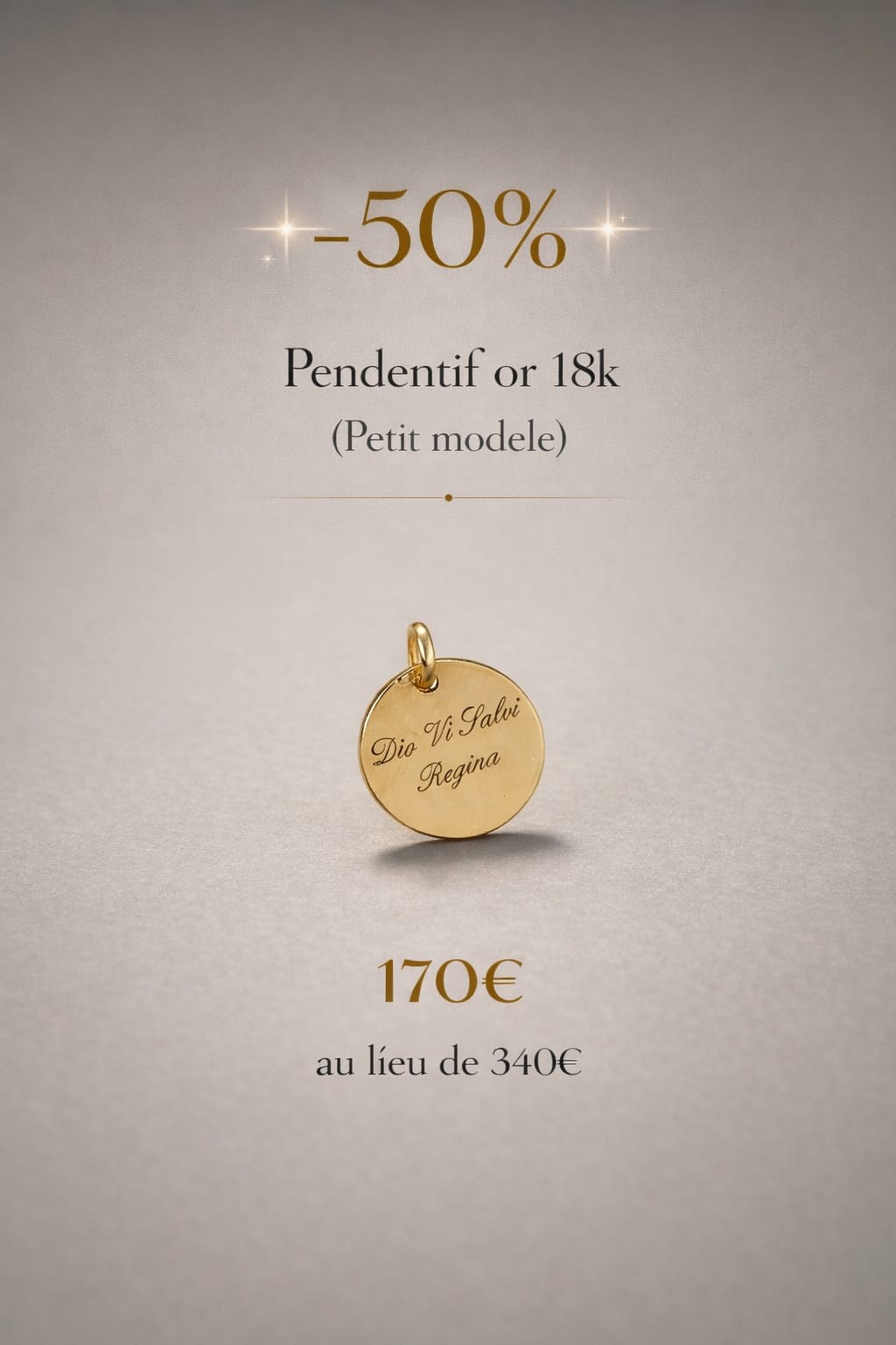 Pendentif Or 18 K Petit modèle