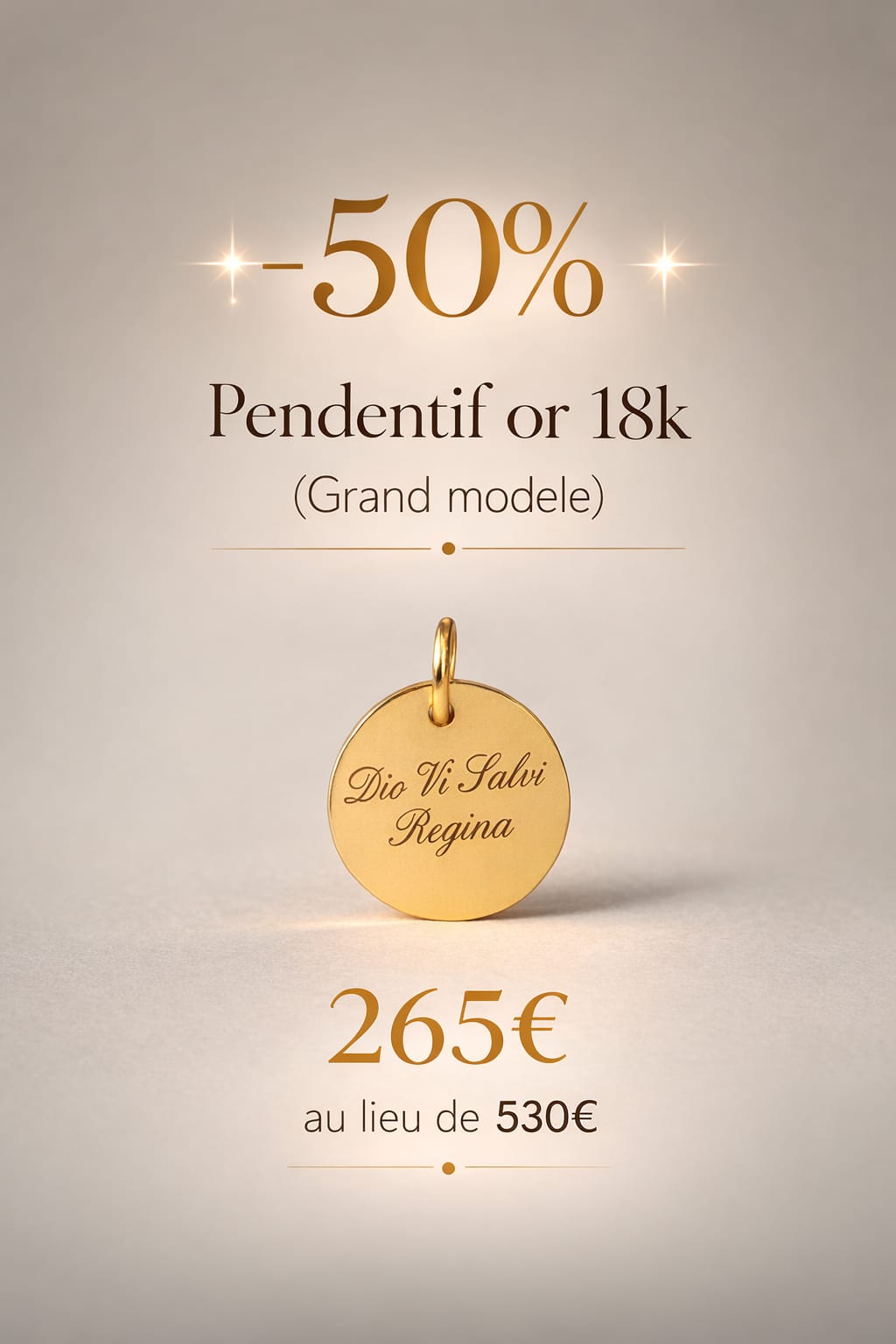 Pendentif Or 18 K Grand modèle