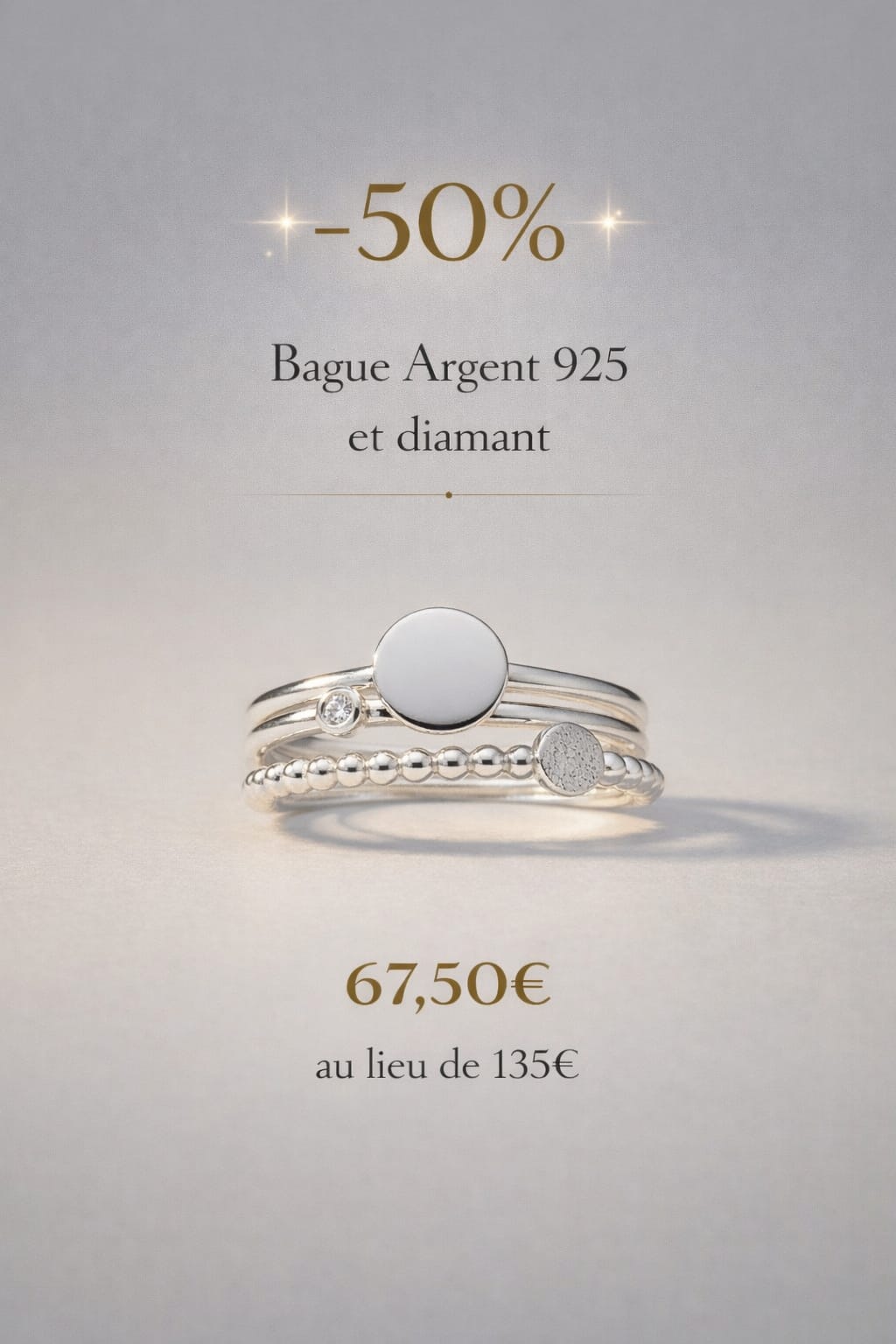 Bague pour femme en Argent 925 et Diamant