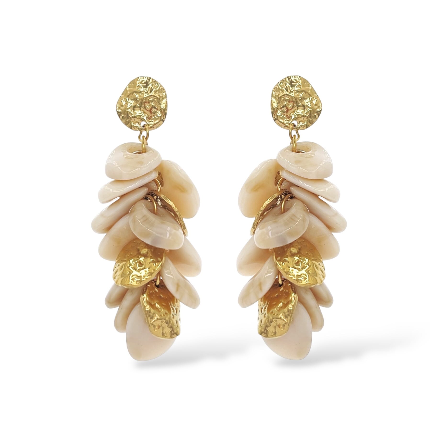 Boucles d'oreilles femme crème en Acier inoxydable