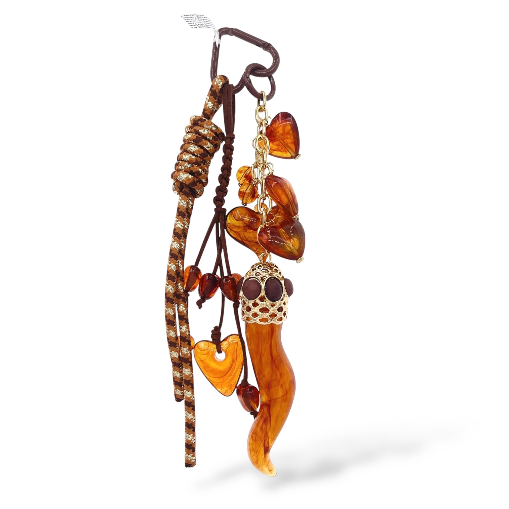 Porte clef grigri de sac marron