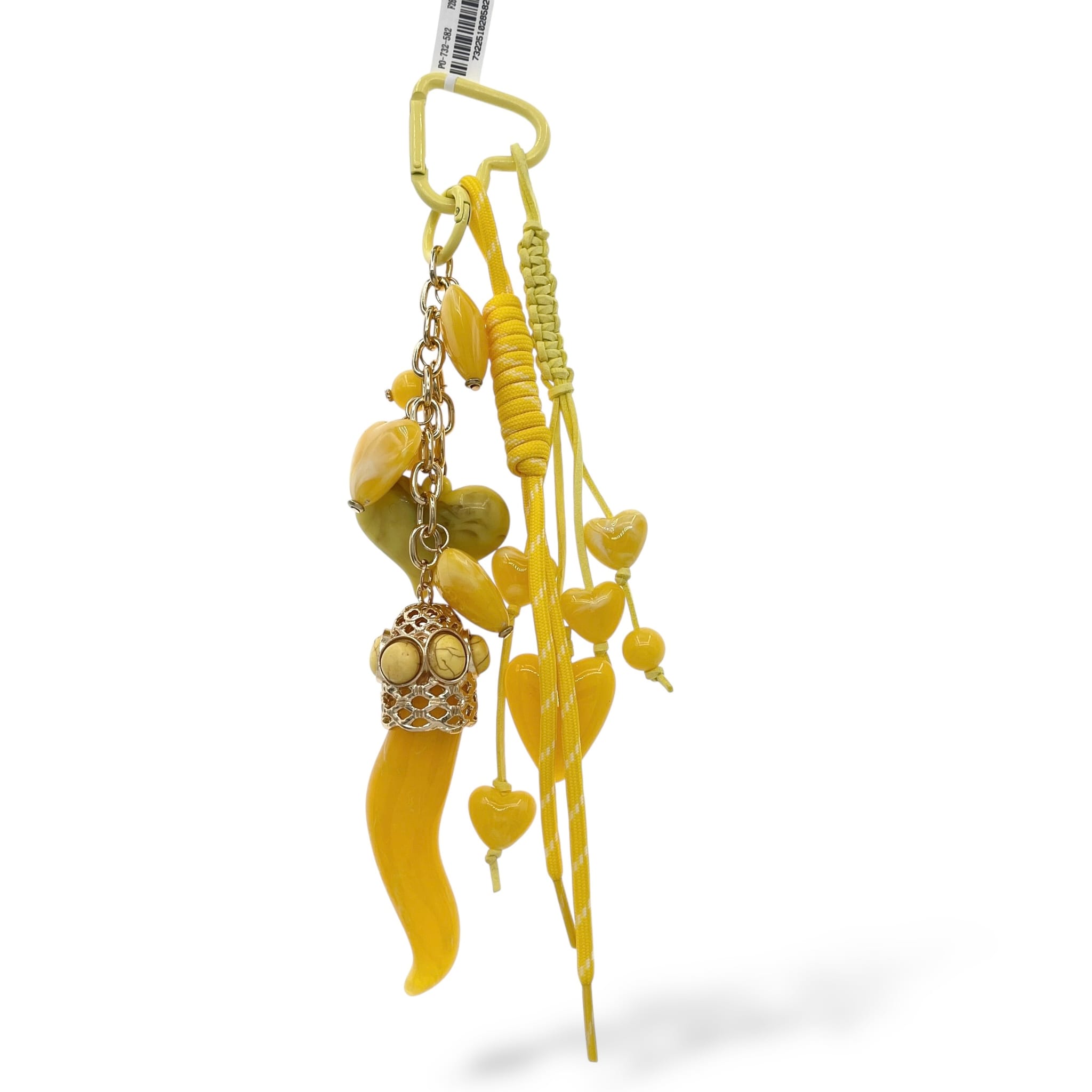Porte clef grigri de sac jaune