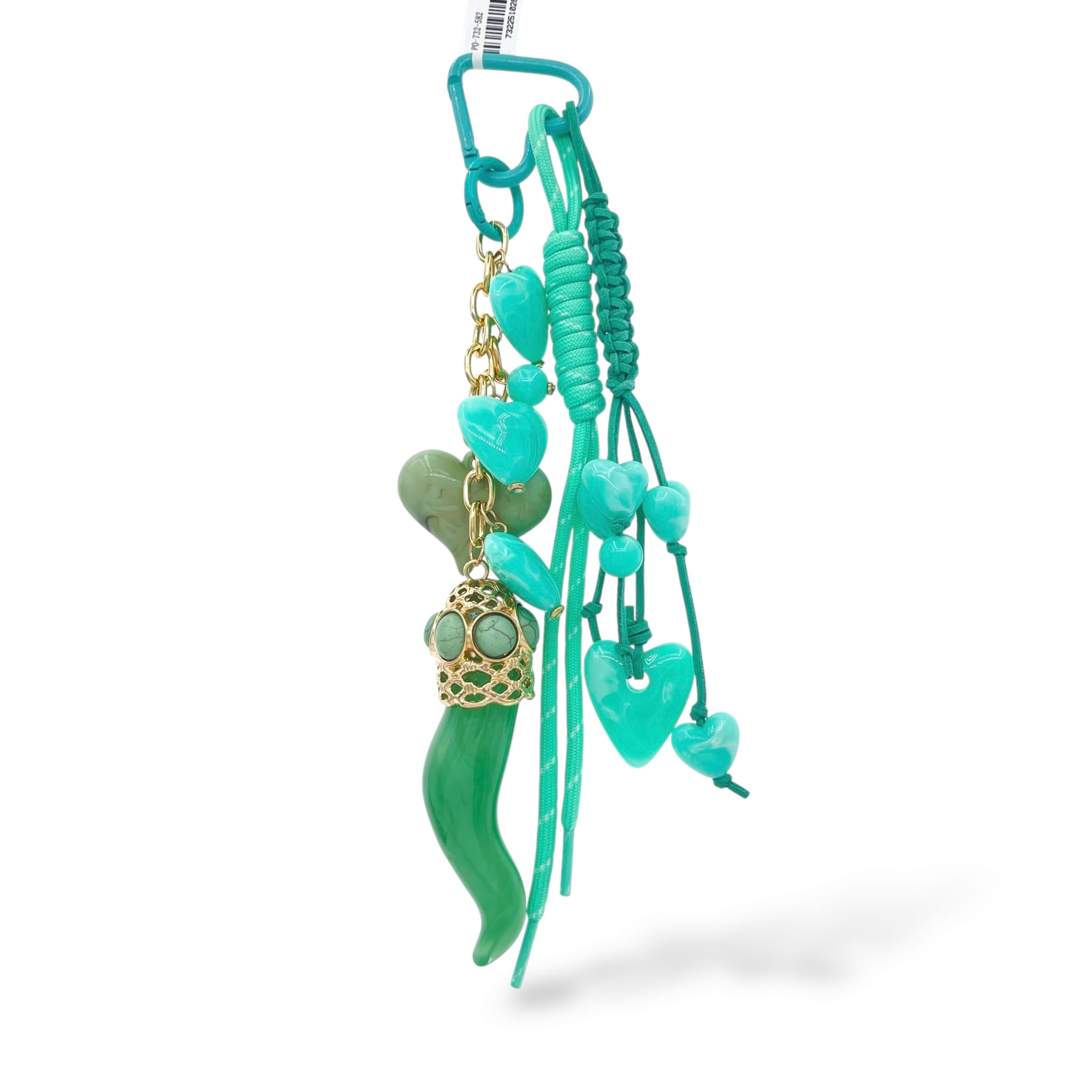 Porte clef grigri de sac turquoise