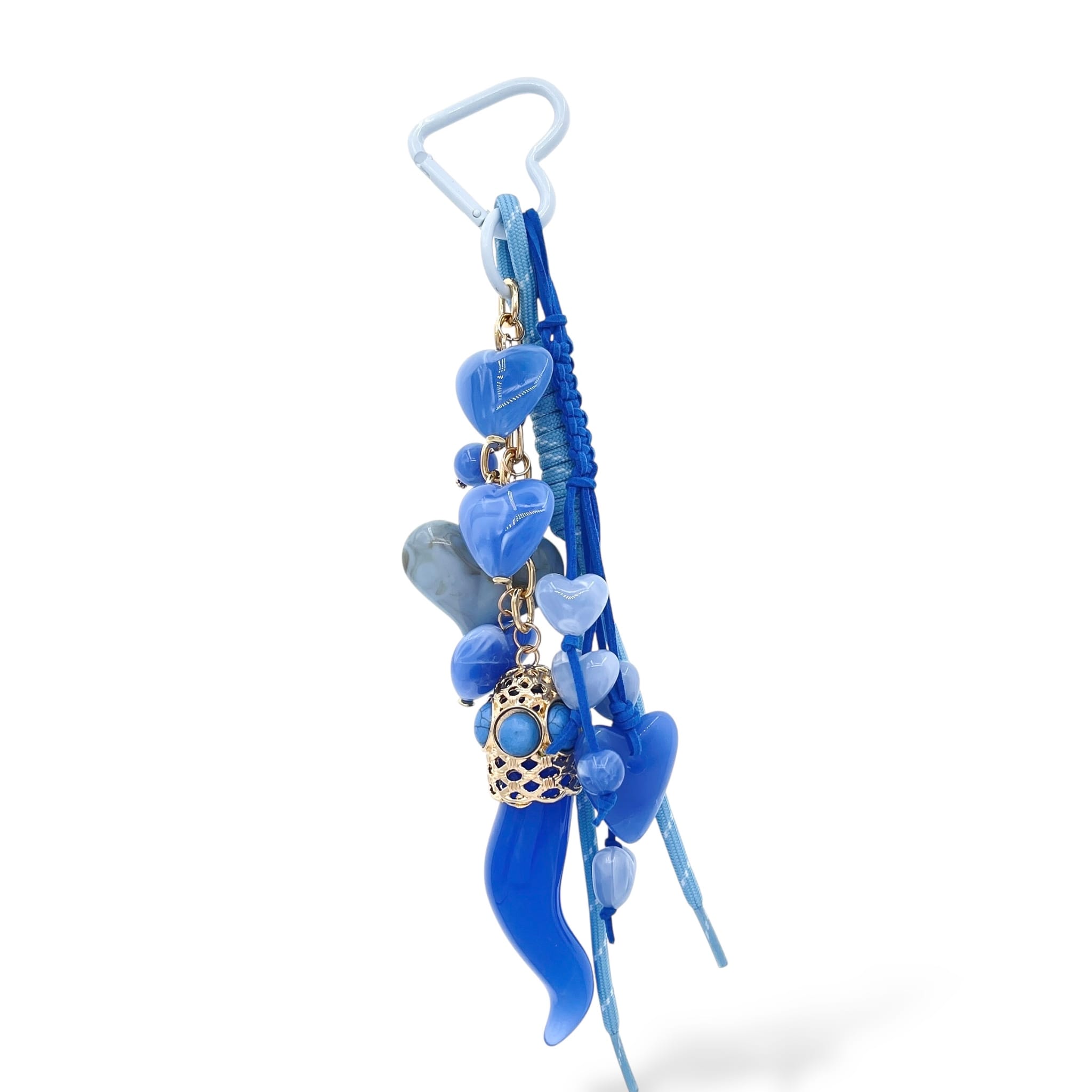 Porte clef grigri de sac bleu