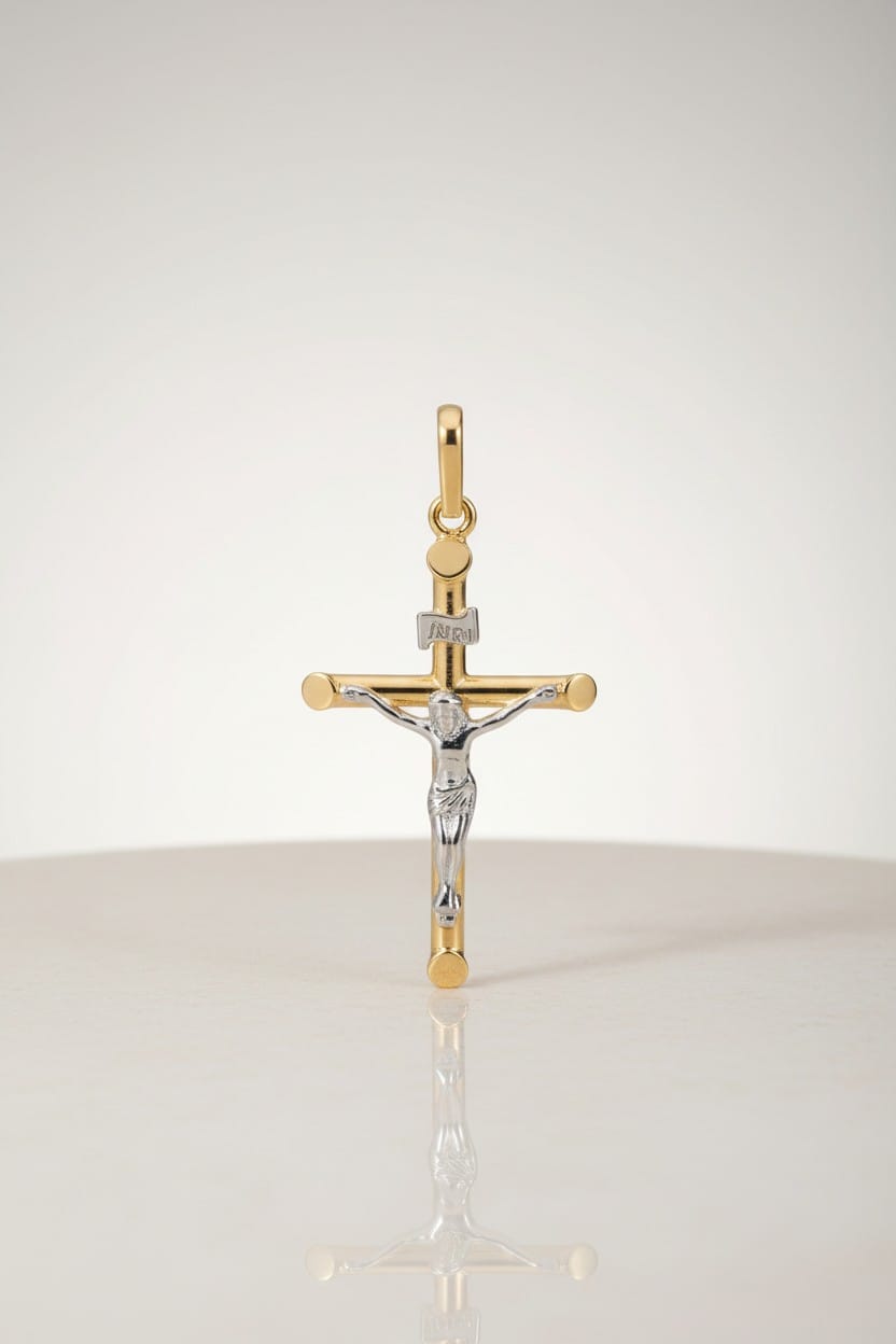 Croix chrétienne OR bicolore