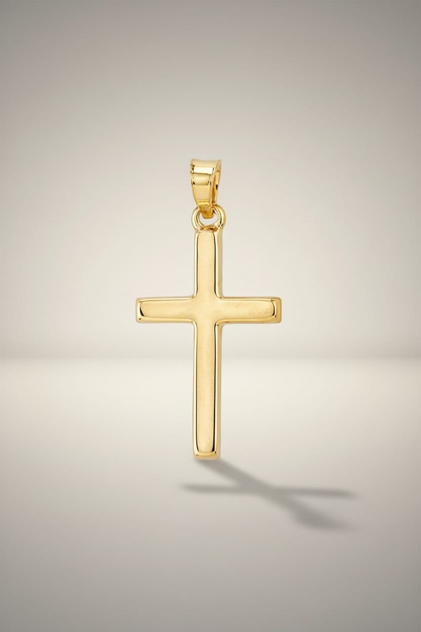 Croix chrétienne en Or jaune 375