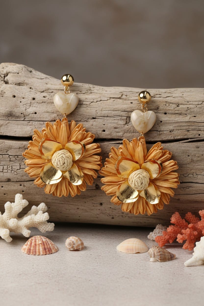 boucles d’oreilles fantaisie femme crème