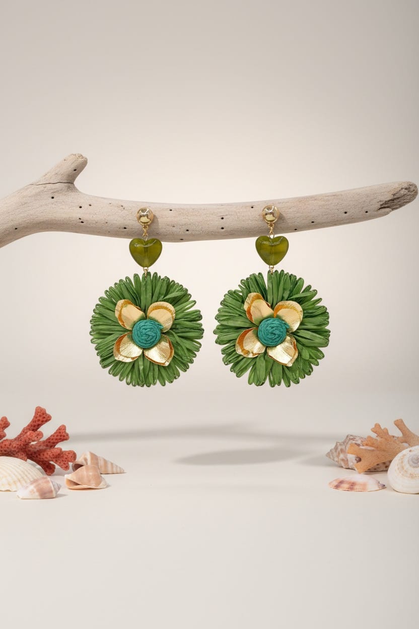 boucles d’oreilles fantaisie petit prix verte