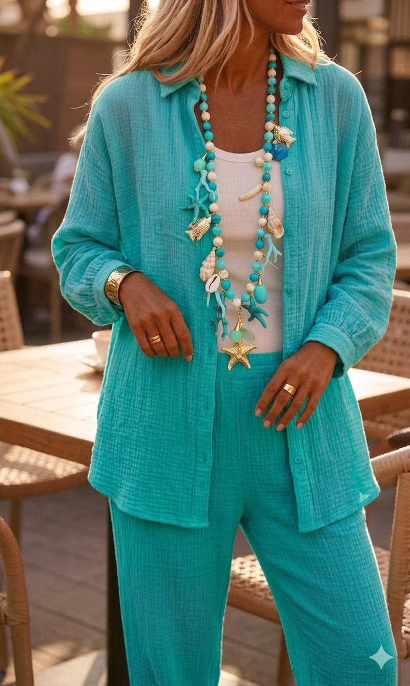 Sautoir femme bleu pas cher