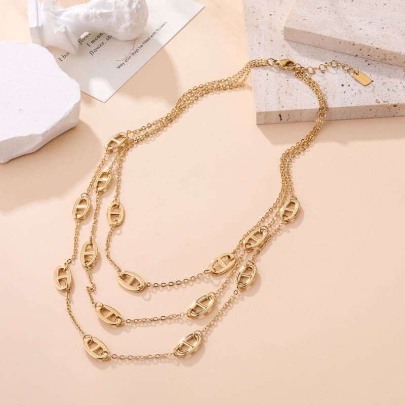 Collier femme charms dorés tendance
