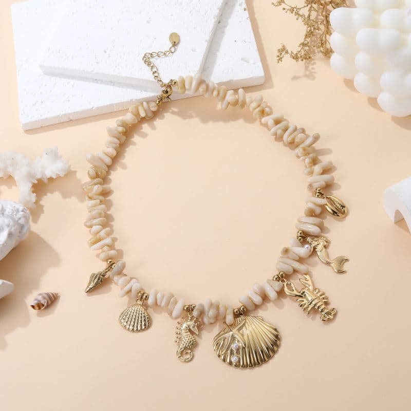 Collier femme pendentifs multiples fantaisie