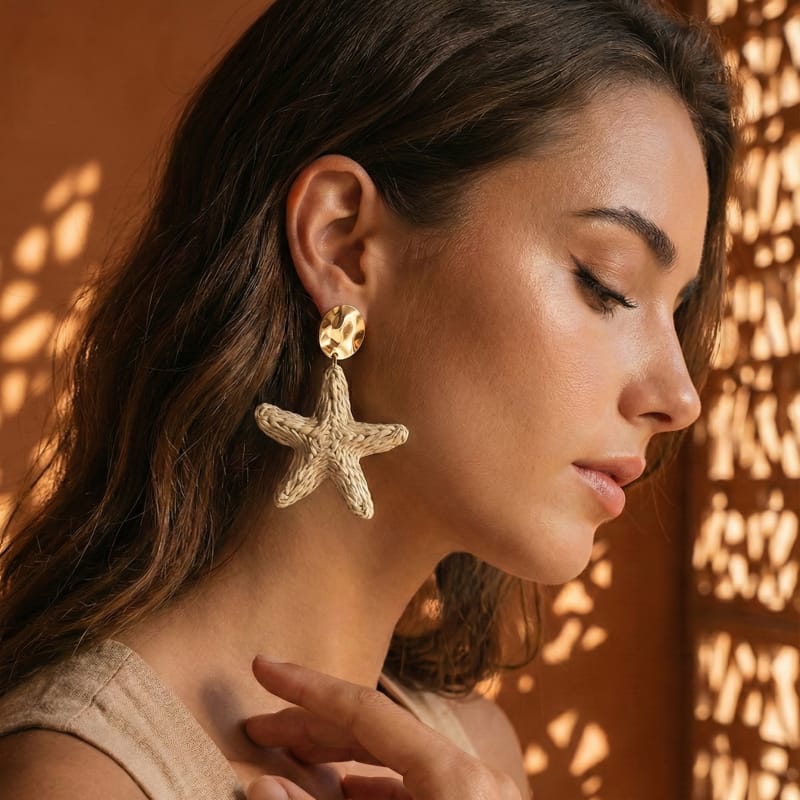 Boucles doreilles étoile dorée prix doux
