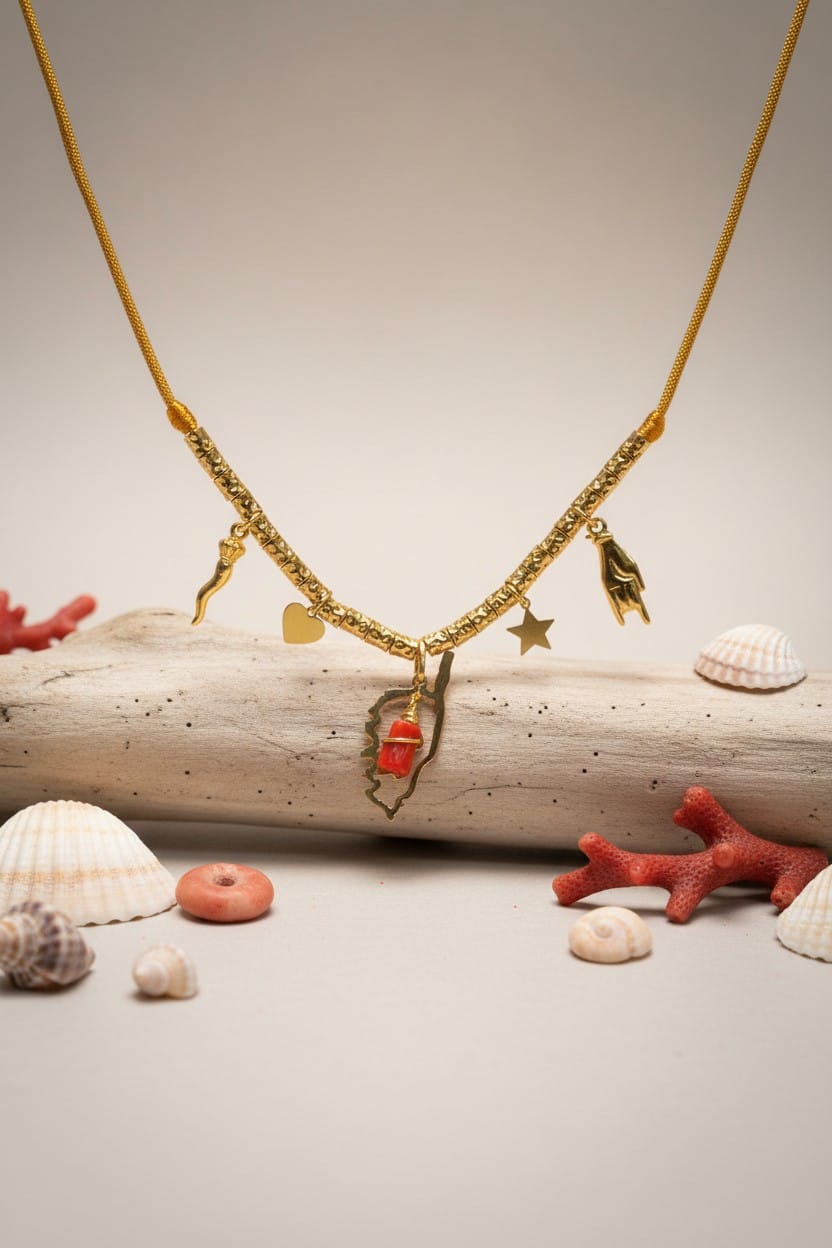 Collier Corail cordon réglable avec fermoir