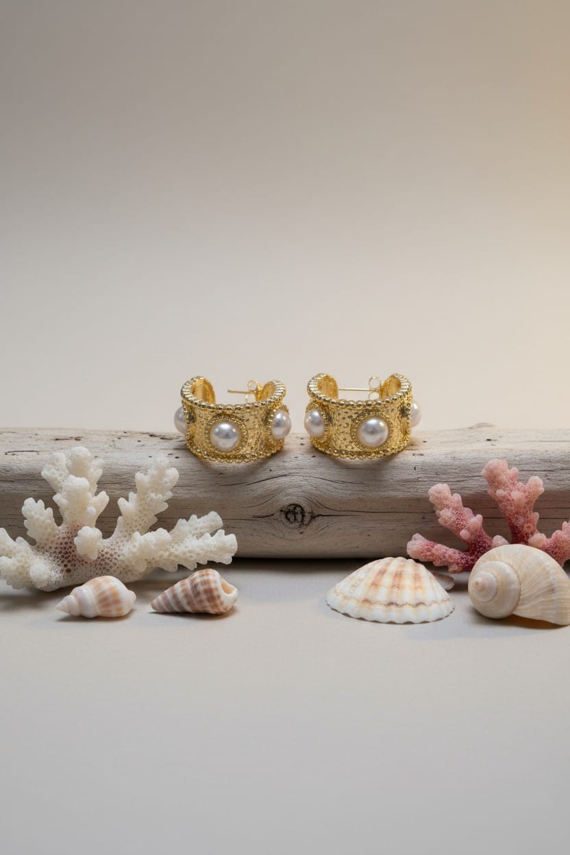 Boucles d oreilles dorées alliage de zinc