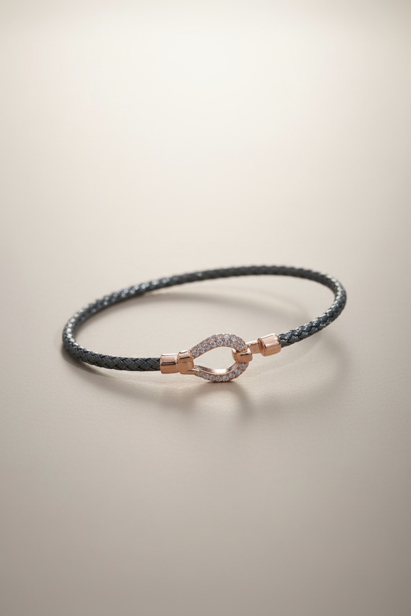 Bracelet Jonc en argent 925 &amp; oxydes de zirconium