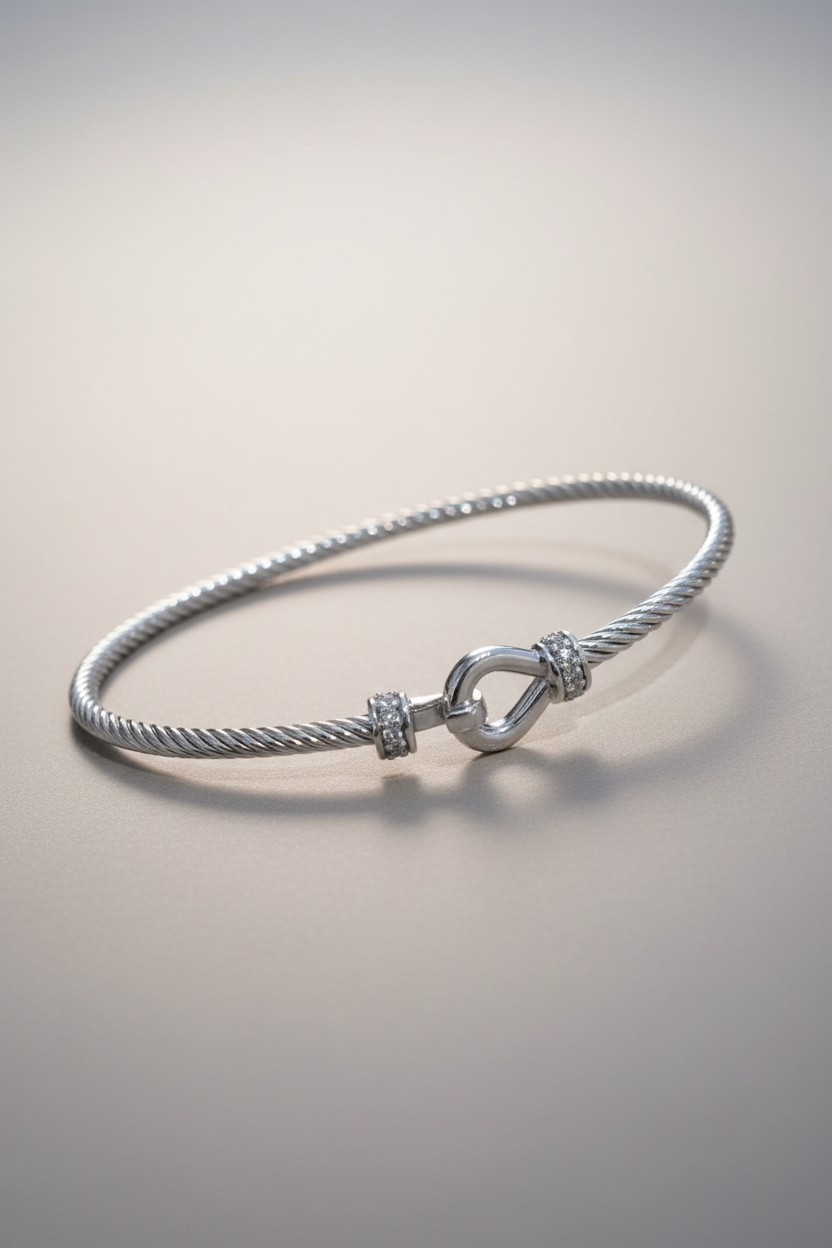 Jonc en argent 925 &amp; oxydes de zirconium