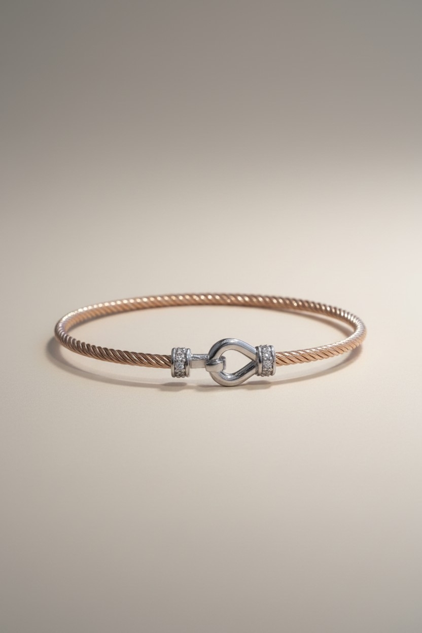 Bracelet Jonc femme en argent 925 &amp; oxydes de zirconium