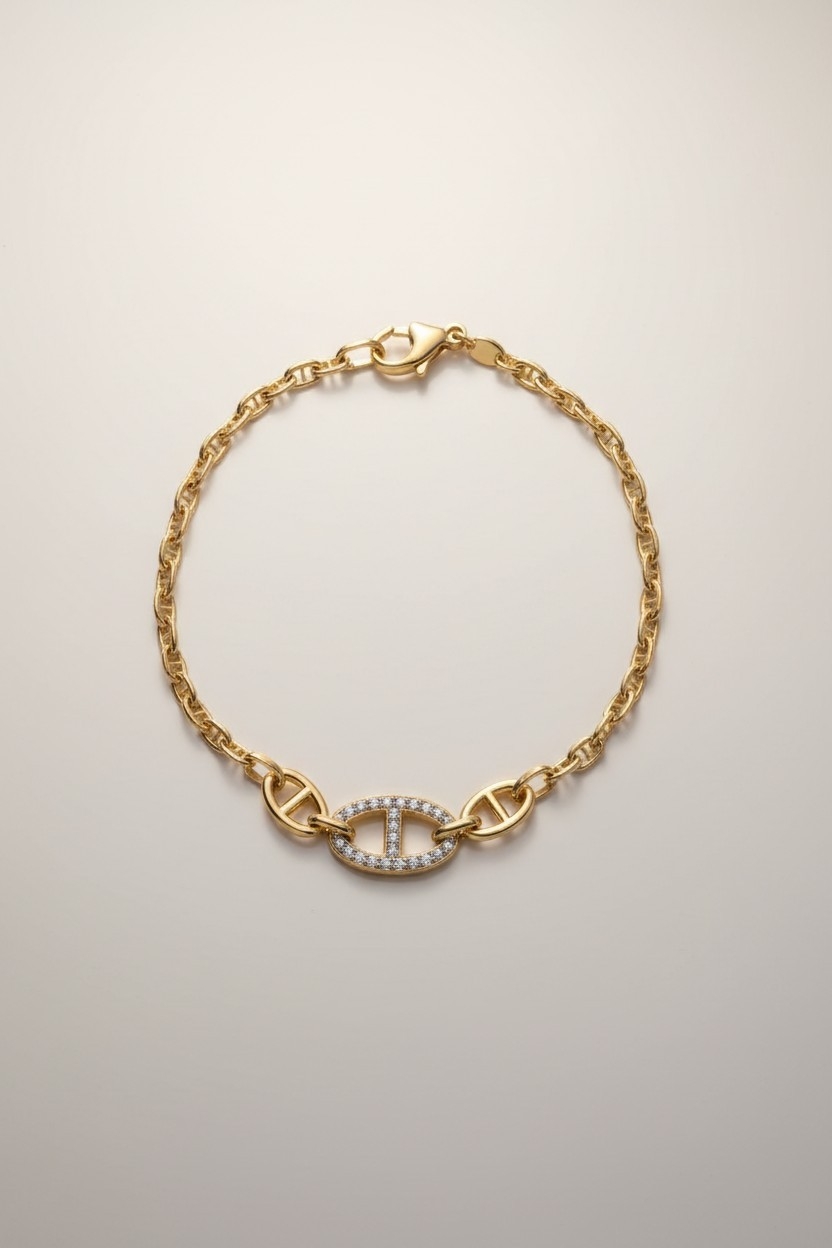 Jonc bracelet femme en argent 925 &amp; oxydes de zirconium
