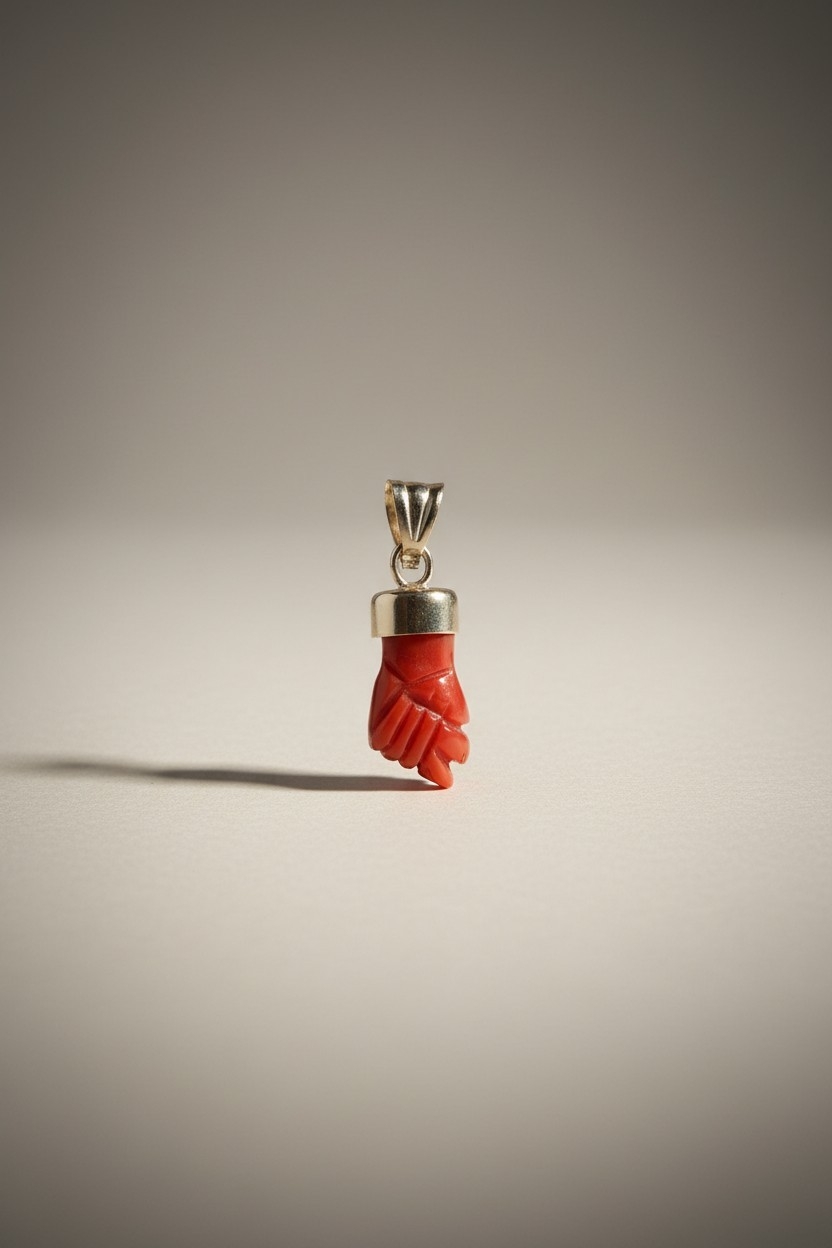 Pendentif en corail rouge et or haut de gamme