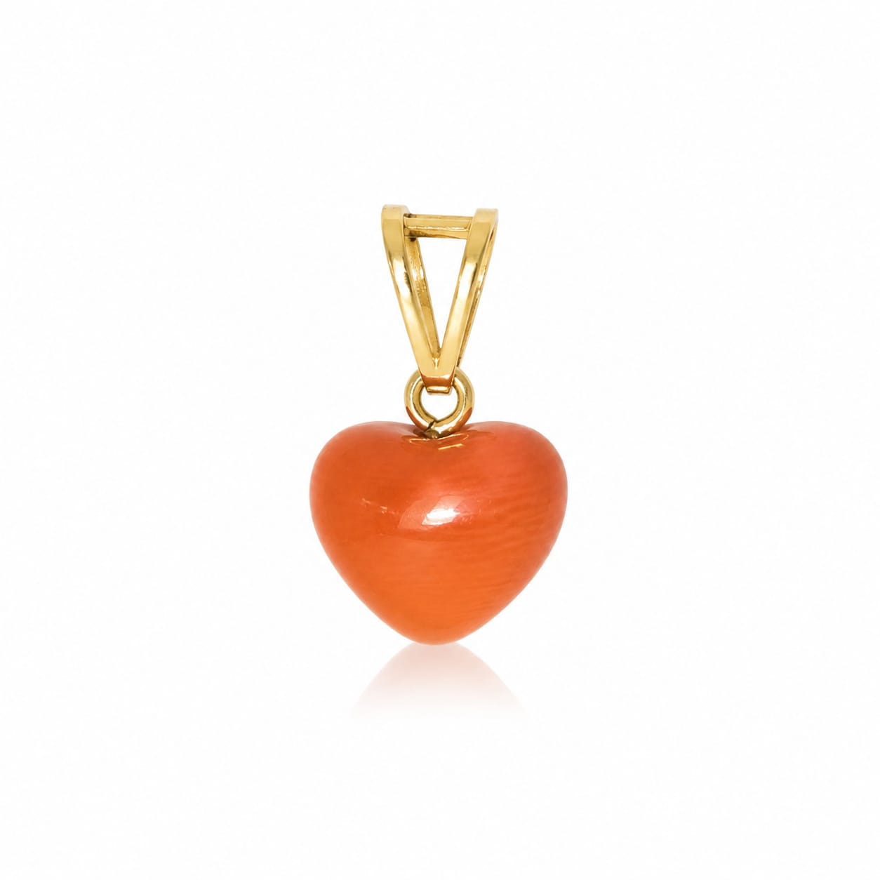 Pendentif Corse en Or et Corail rouge Boule Coeur